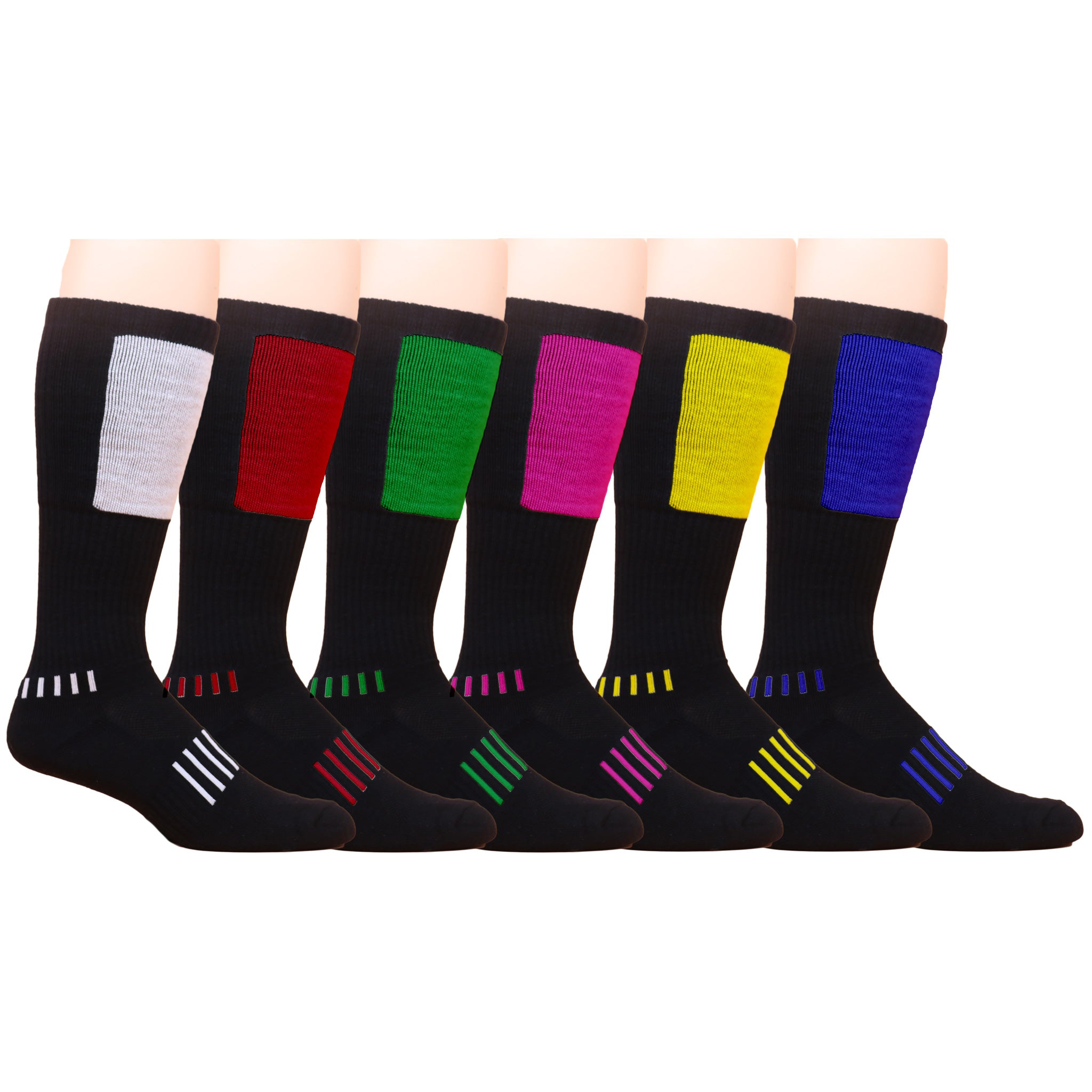 Black knee-high Block Deadlift Socks with heavy cushioning and breathable design for optimal performance.