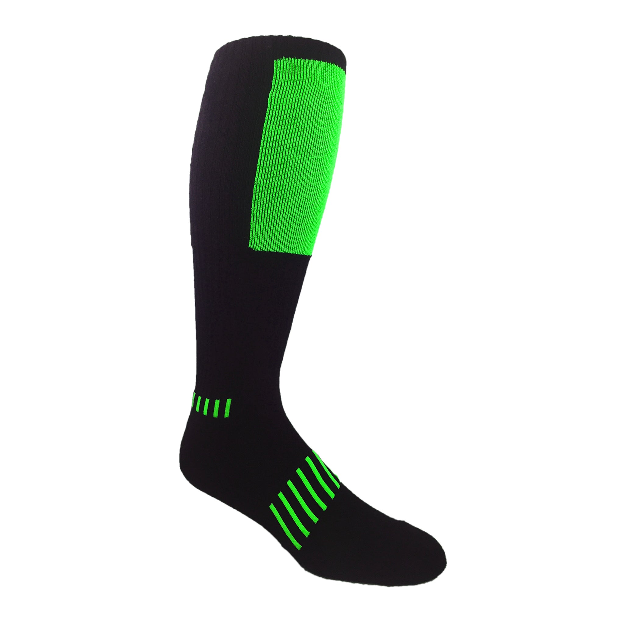 Black knee-high Block Deadlift Socks with heavy cushioning and breathable design for optimal performance.