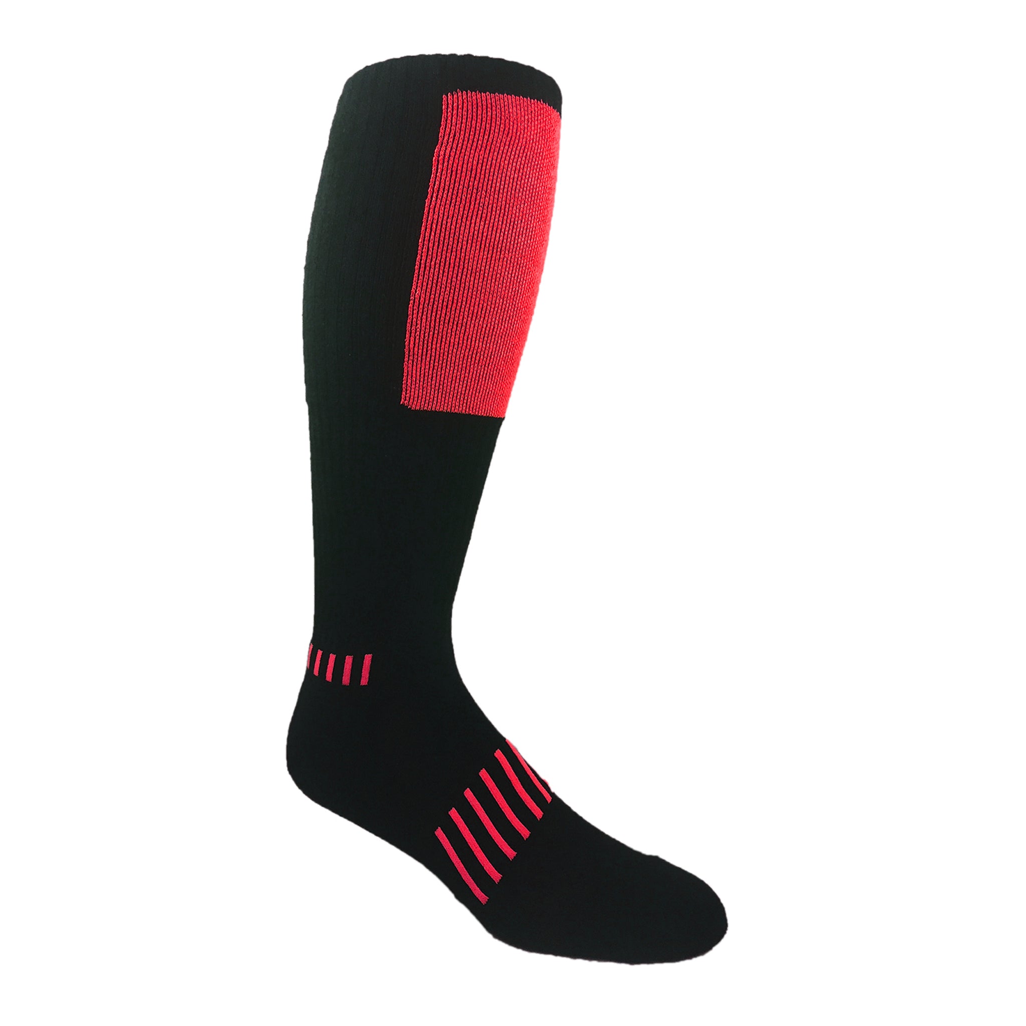 Black knee-high Block Deadlift Socks with heavy cushioning and breathable design for optimal performance.