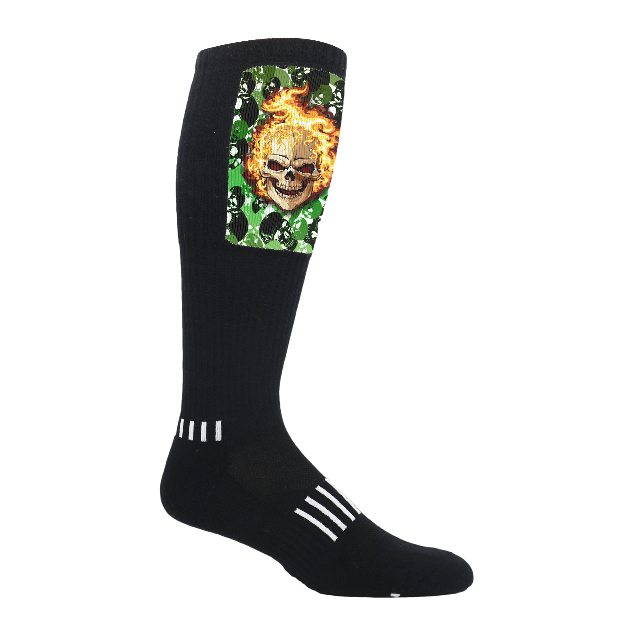 Black knee-high Block Deadlift Socks with heavy cushioning and breathable design for optimal performance.