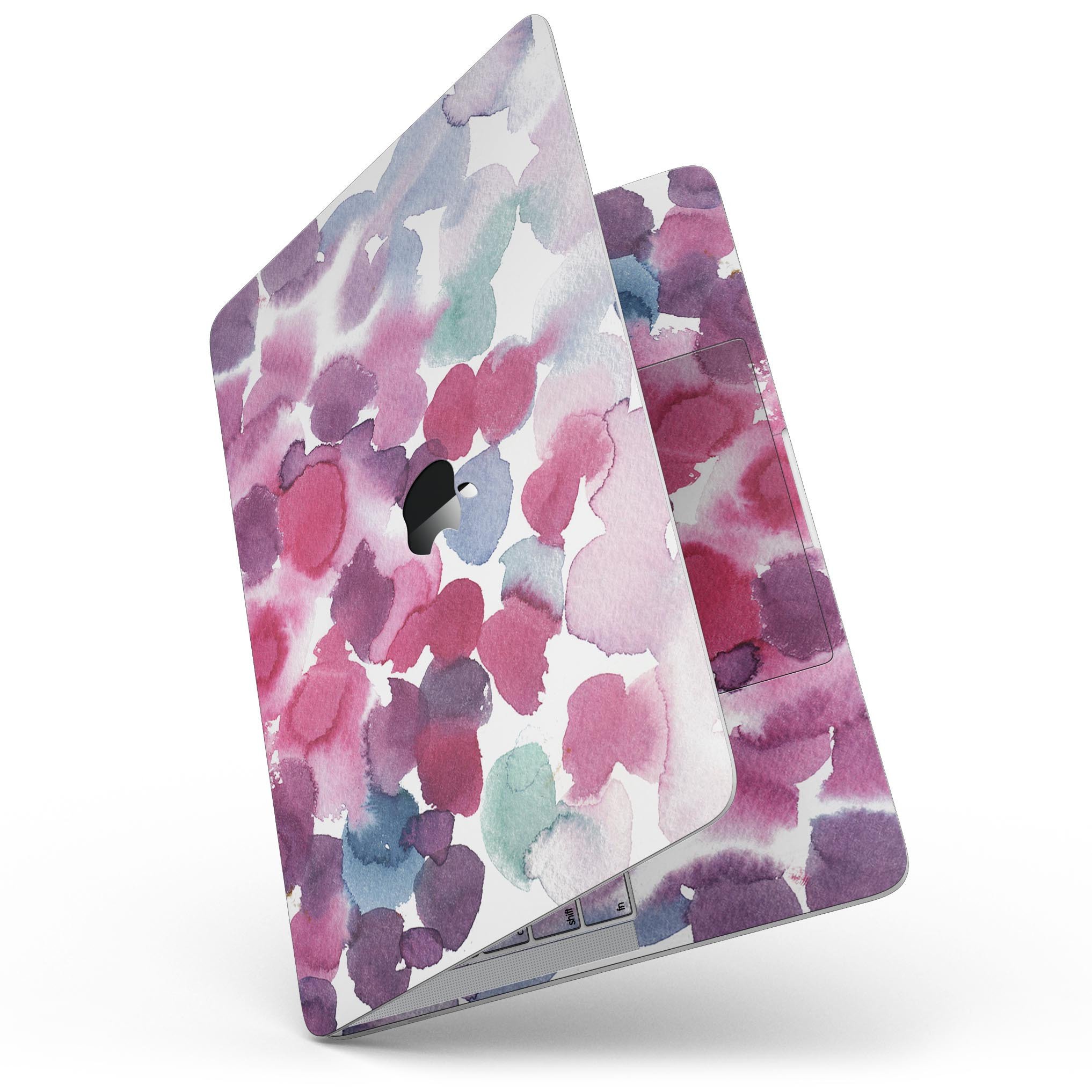 Blot 4 Absorbed Watercolor Texture skin for 13" MacBook Pro without Touch Bar, showcasing vibrant watercolor design and premium vinyl material.