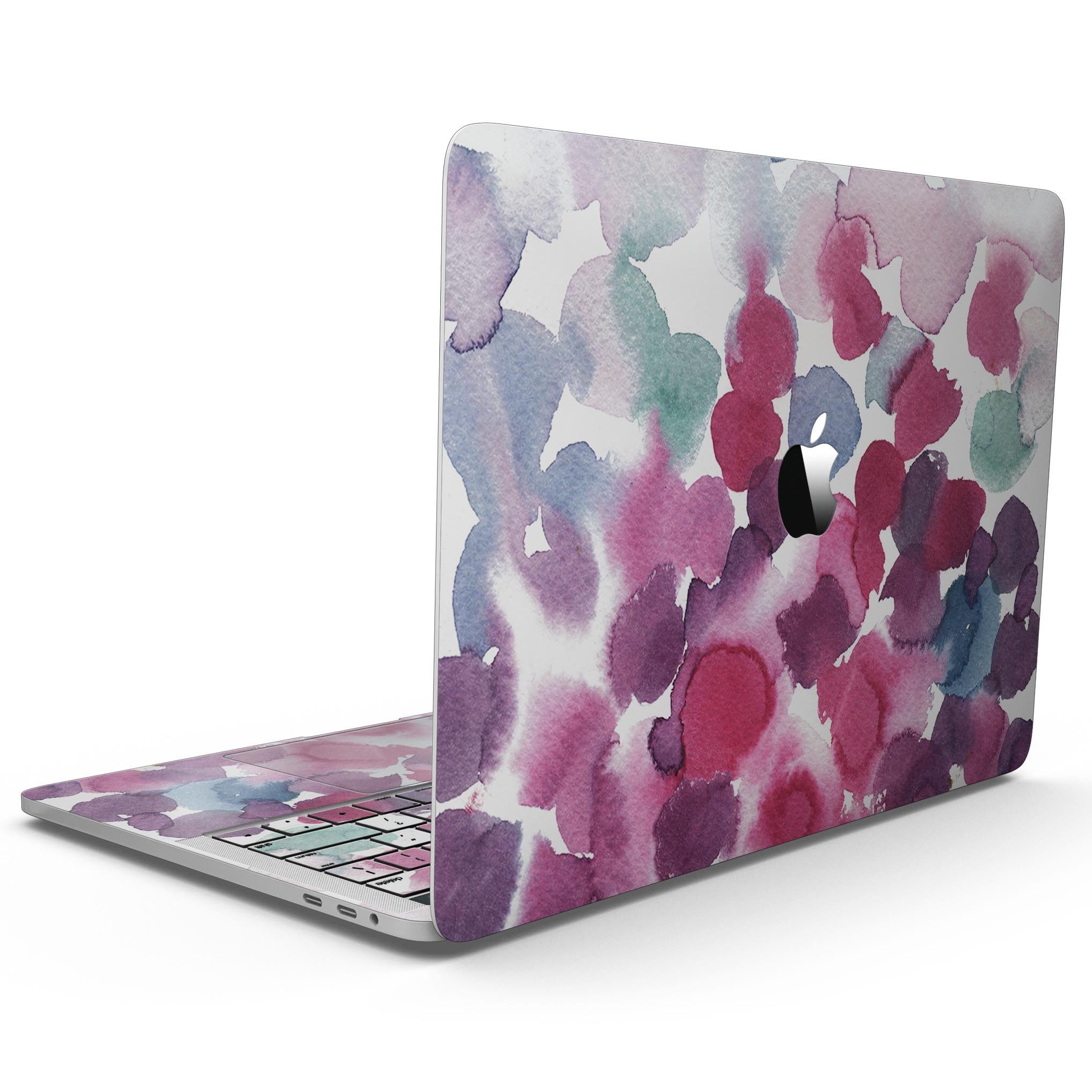 Blot 4 Absorbed Watercolor Texture skin for 13" MacBook Pro without Touch Bar, showcasing vibrant watercolor design and premium vinyl material.