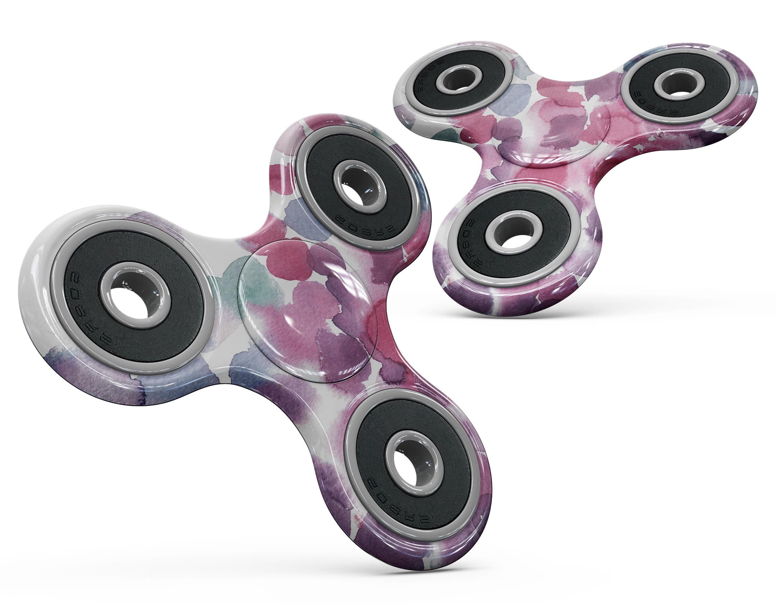 Blot 4 Absorbed Watercolor Texture Skin-Kit for fidget spinner, showcasing vibrant colors and artistic design.