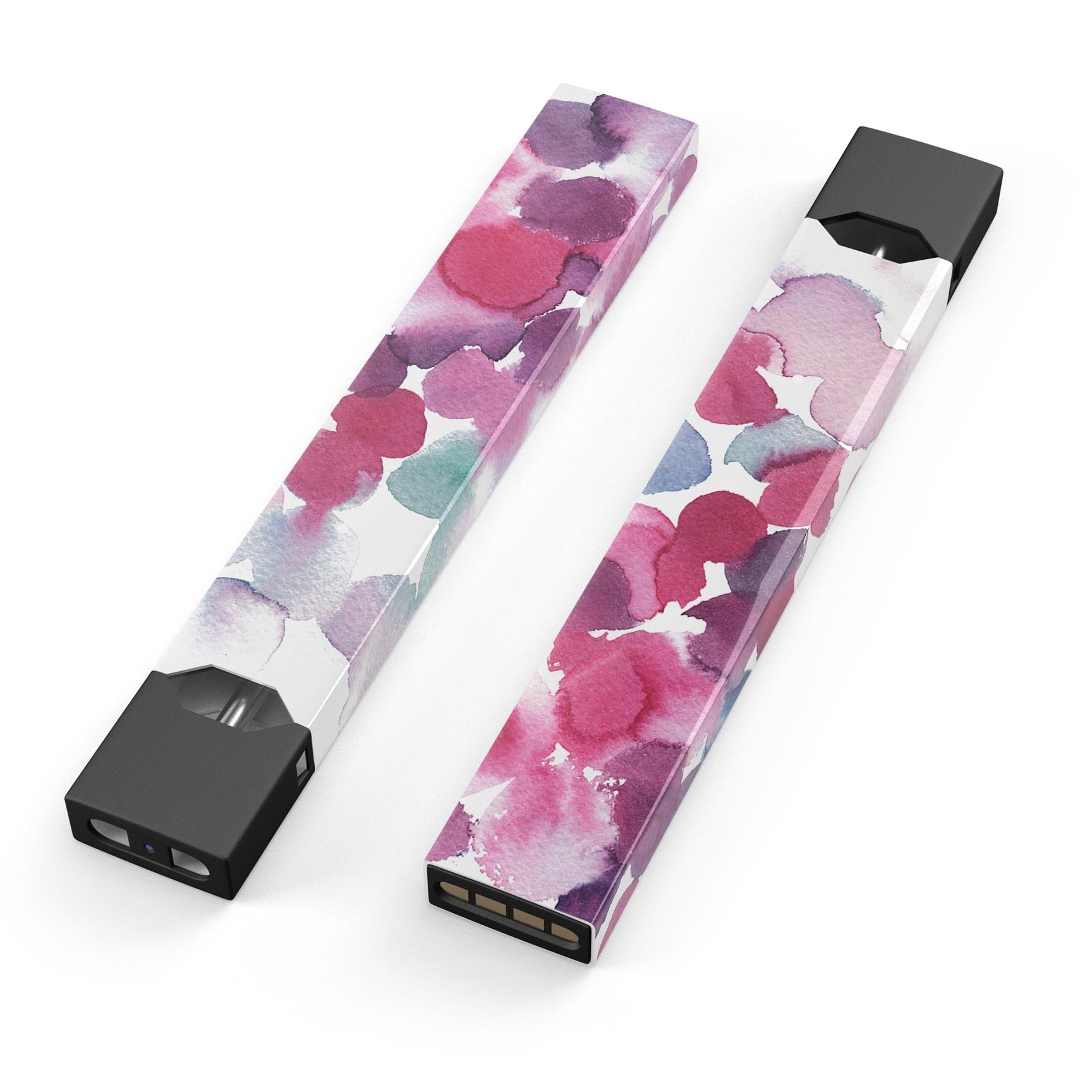 Blot 4 Absorbed Watercolor Texture decal for JUUL vaping device, showcasing vibrant colors and precise cut.