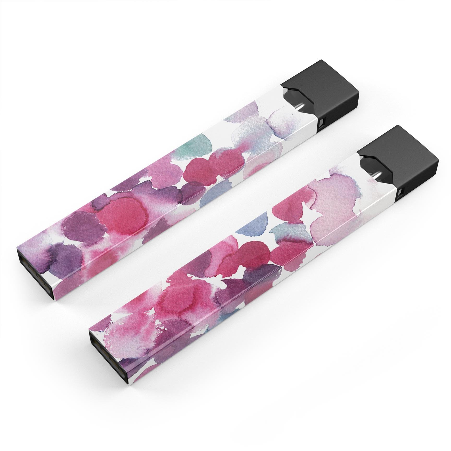 Blot 4 Absorbed Watercolor Texture decal for JUUL vaping device, showcasing vibrant colors and precise cut.