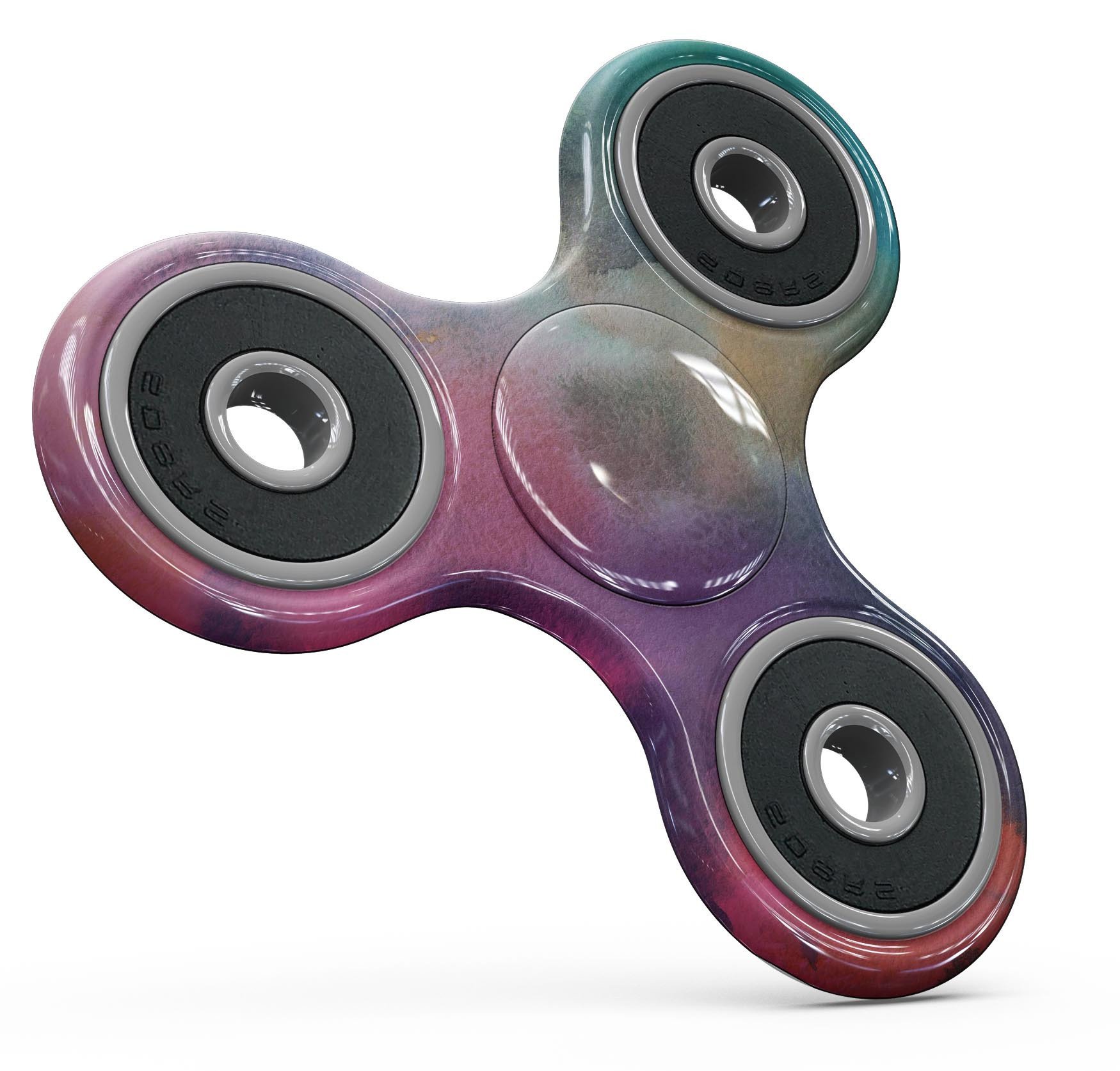 Blotted 534 Absorbed Watercolor Texture skin for fidget spinner, showcasing vibrant colors and a unique design.