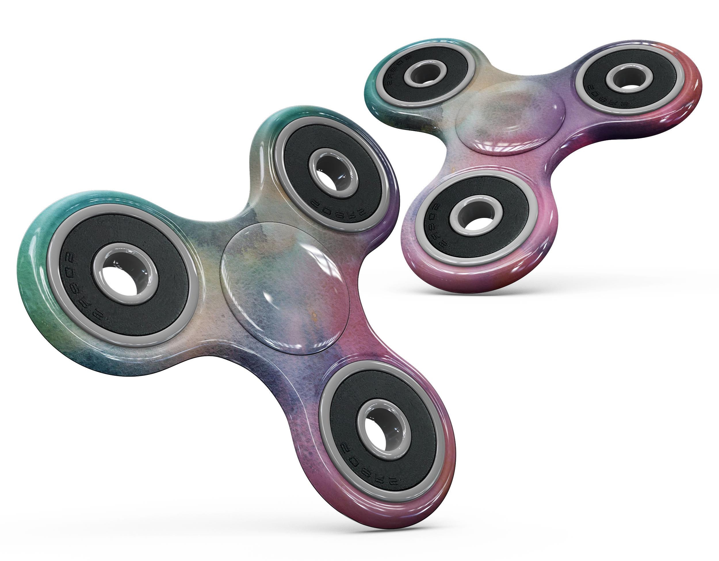 Blotted 534 Absorbed Watercolor Texture skin for fidget spinner, showcasing vibrant colors and a unique design.