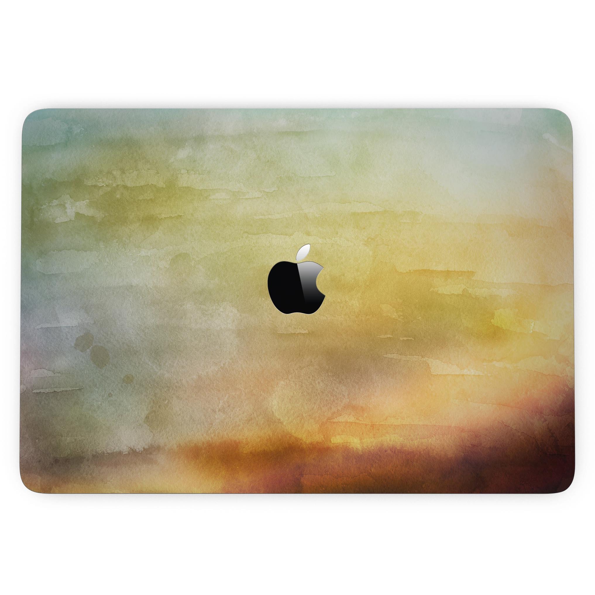 Blotted 672534 Absorbed Watercolor Texture skin applied to a MacBook Pro with Touch Bar, showcasing vibrant colors and a sleek design.