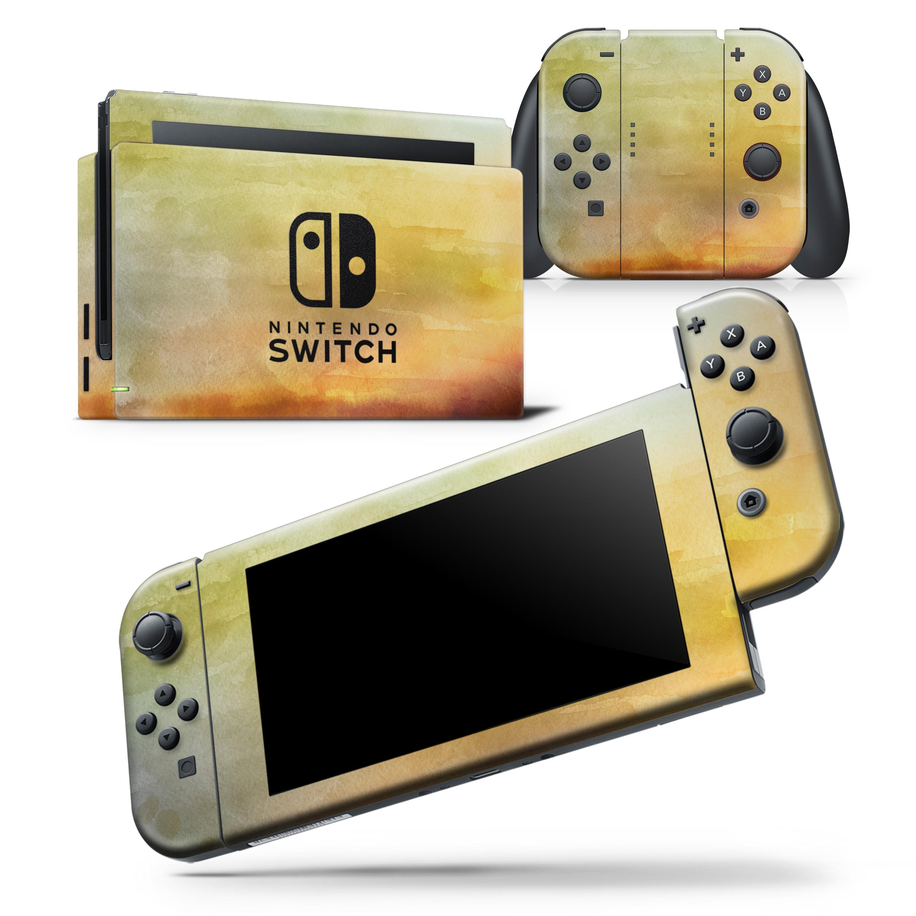 Blotted 672534 Absorbed Watercolor Texture skin wrap for Nintendo Switch, showcasing vibrant colors and a smooth finish.