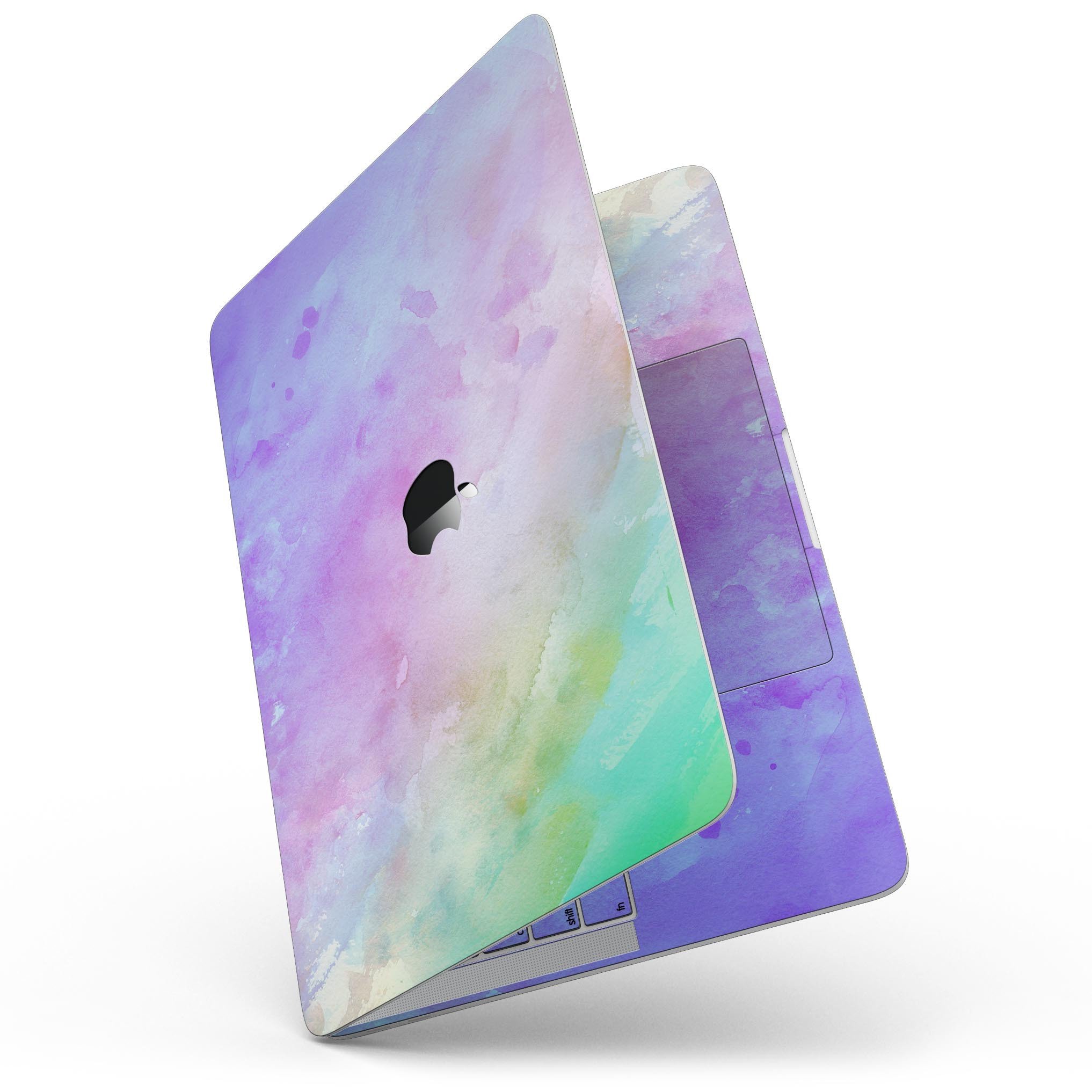 Blotted 6752 Absorbed Watercolor Texture skin for 13" MacBook Pro, showcasing vibrant colors and artistic design.