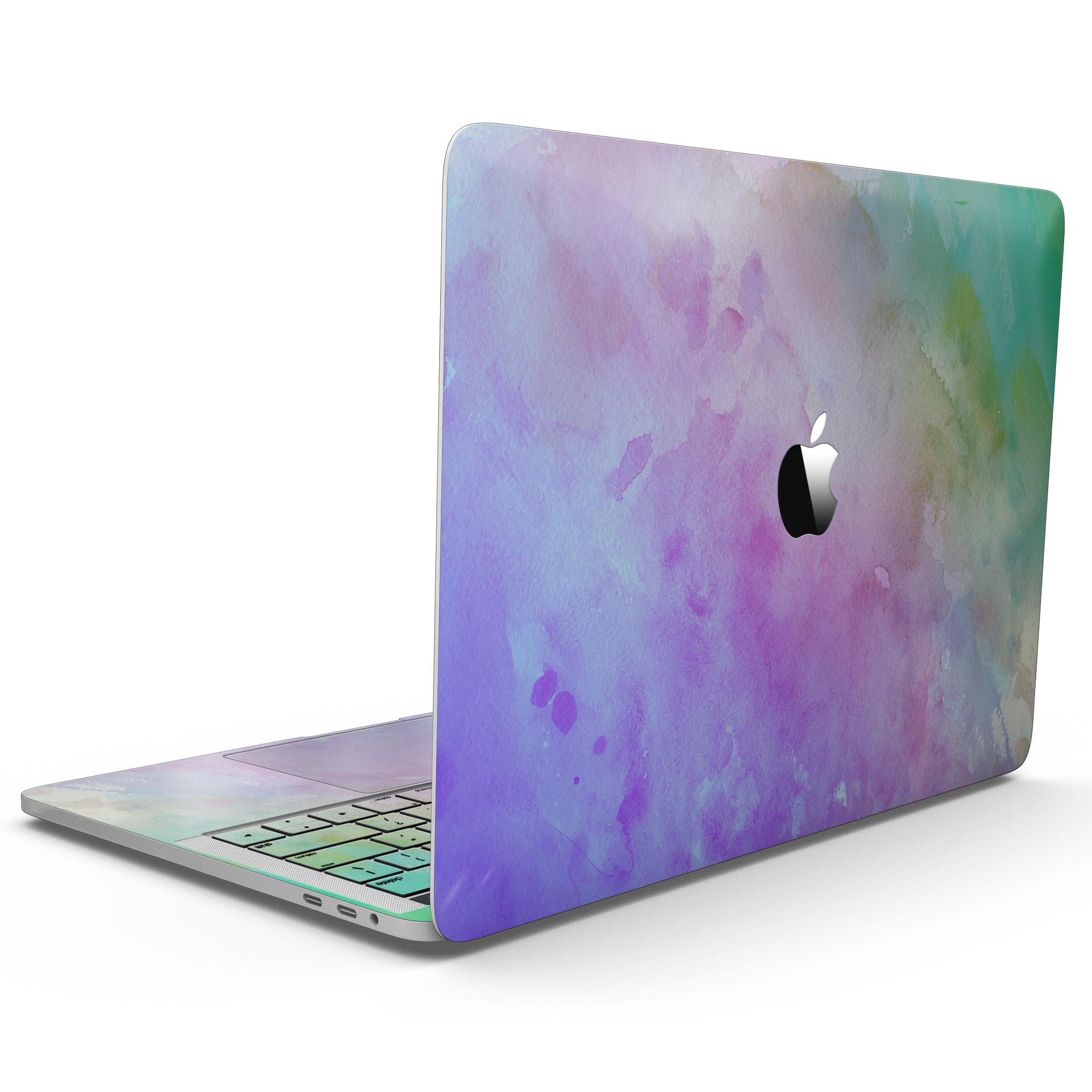 Blotted 6752 Absorbed Watercolor Texture skin for 13" MacBook Pro, showcasing vibrant colors and artistic design.