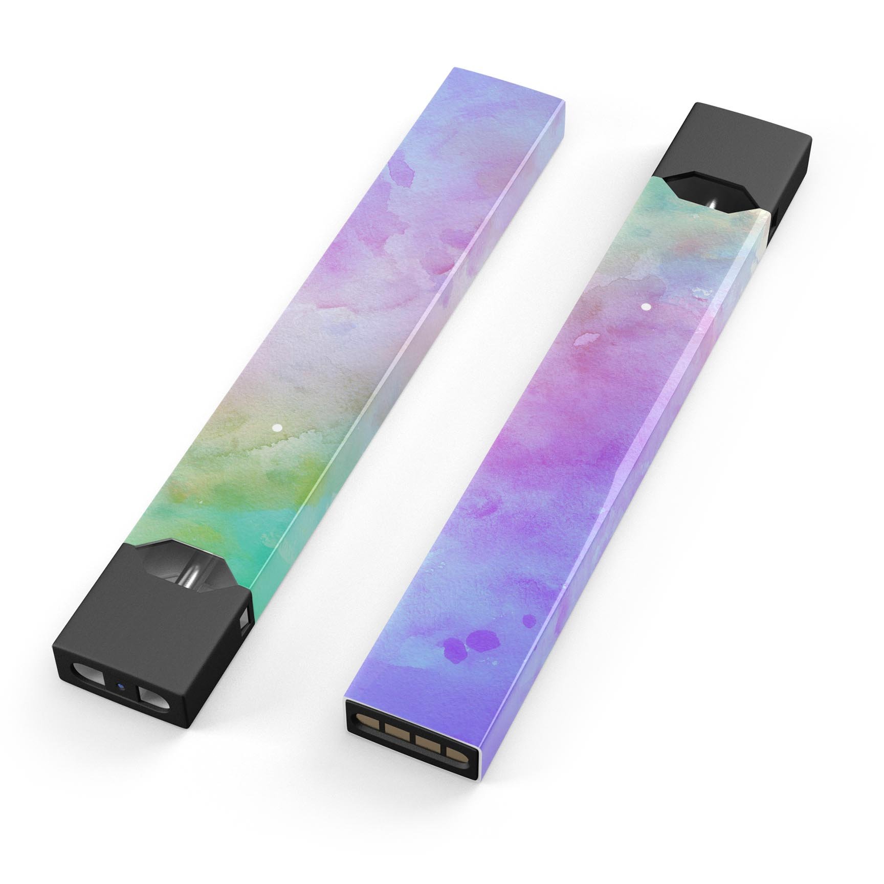 Blotted 6752 Absorbed Watercolor Texture decal for JUUL device, showcasing vibrant colors and a protective finish.