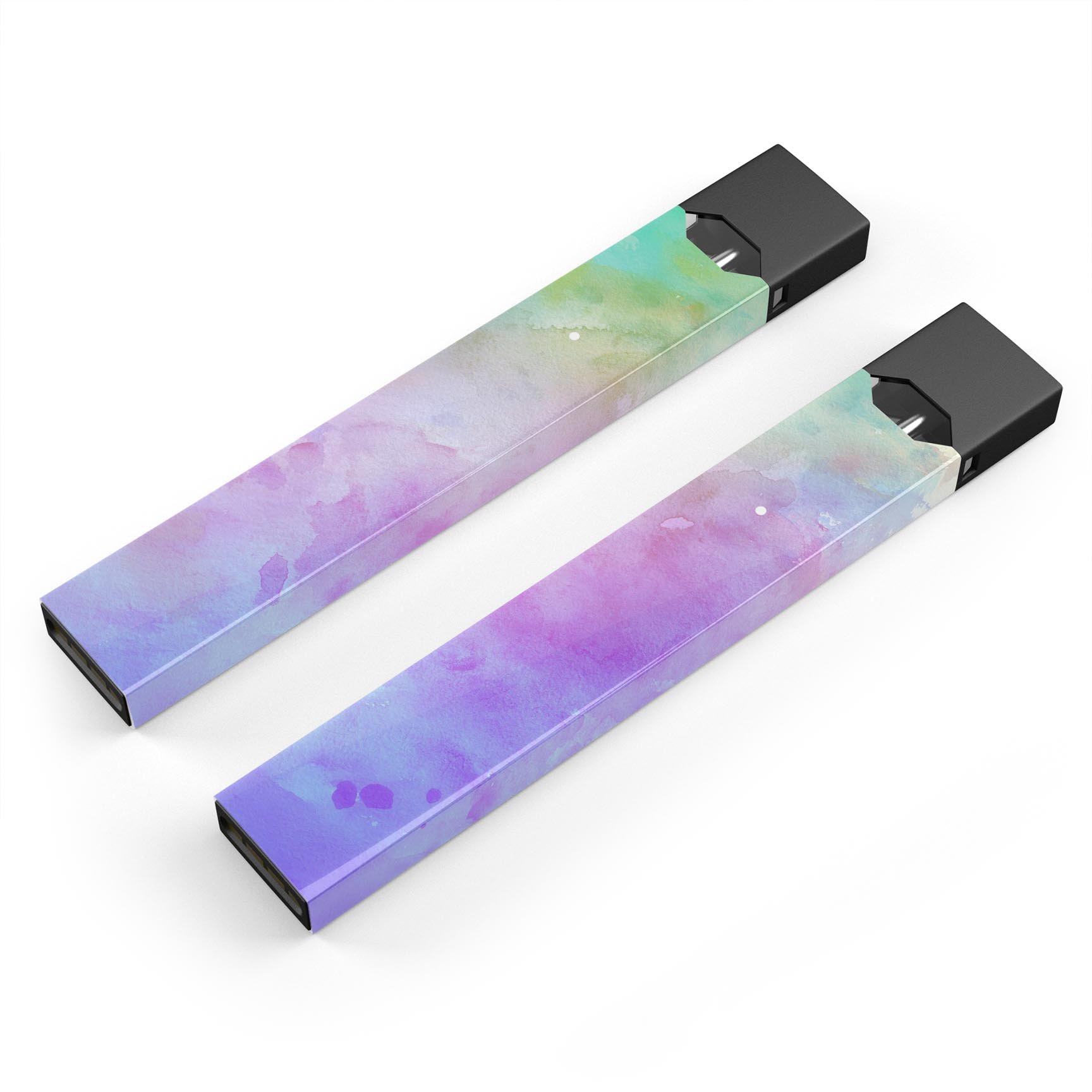 Blotted 6752 Absorbed Watercolor Texture decal for JUUL device, showcasing vibrant colors and a protective finish.