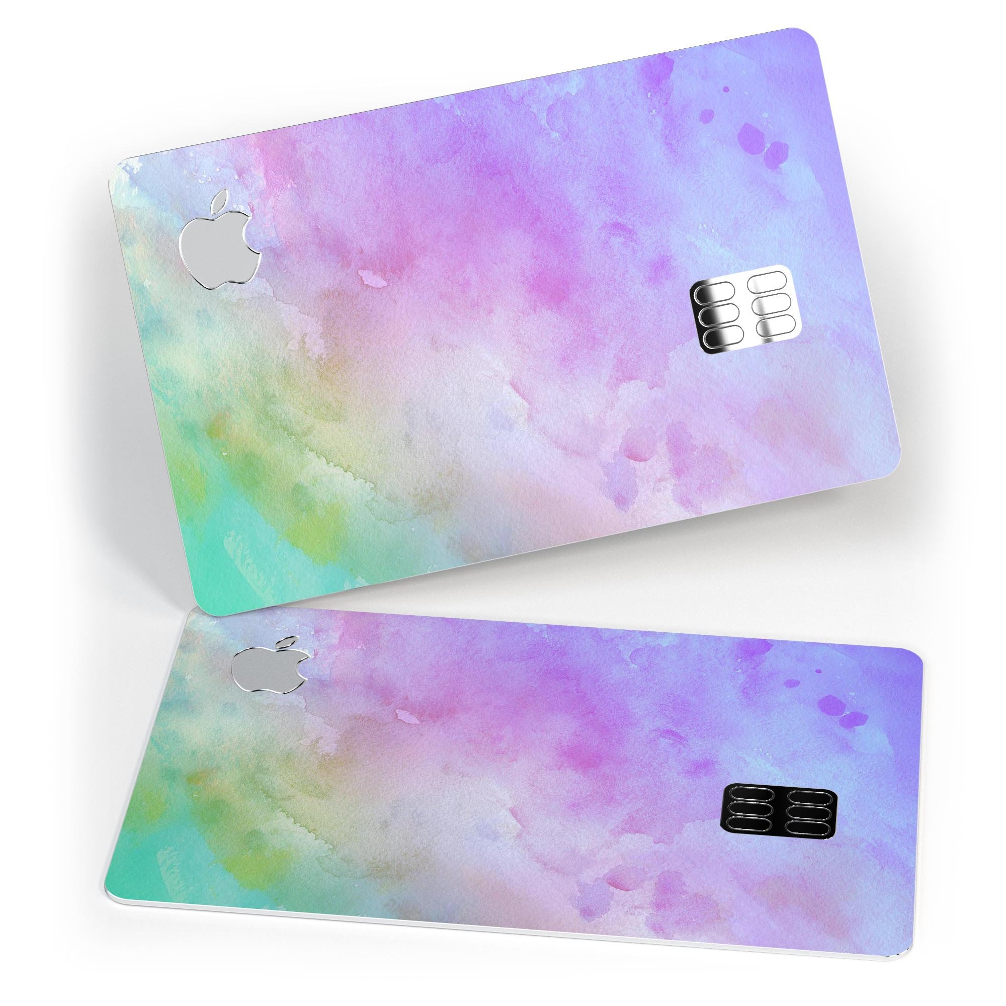 Blotted 6752 Absorbed Watercolor Texture decal applied on an Apple Card, showcasing its premium design and protective features.