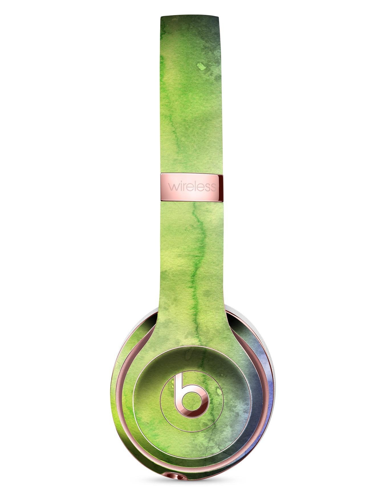 Blotted Blue 73 Absorbed Watercolor Texture Skin Kit for Beats by Dre Solo 3 Wireless Headphones, showcasing vibrant colors and premium vinyl material.