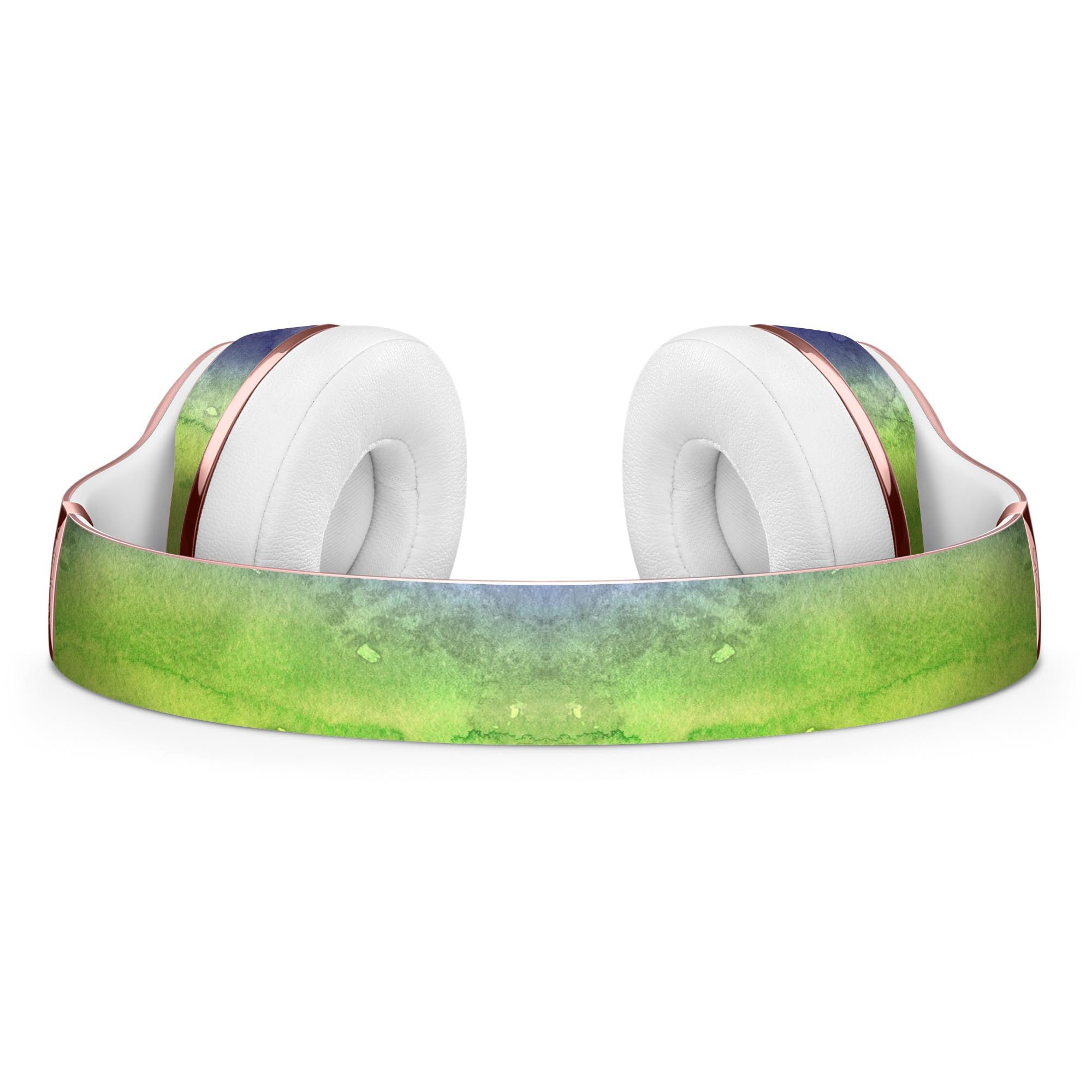 Blotted Blue 73 Absorbed Watercolor Texture Skin Kit for Beats by Dre Solo 3 Wireless Headphones, showcasing vibrant colors and premium vinyl material.