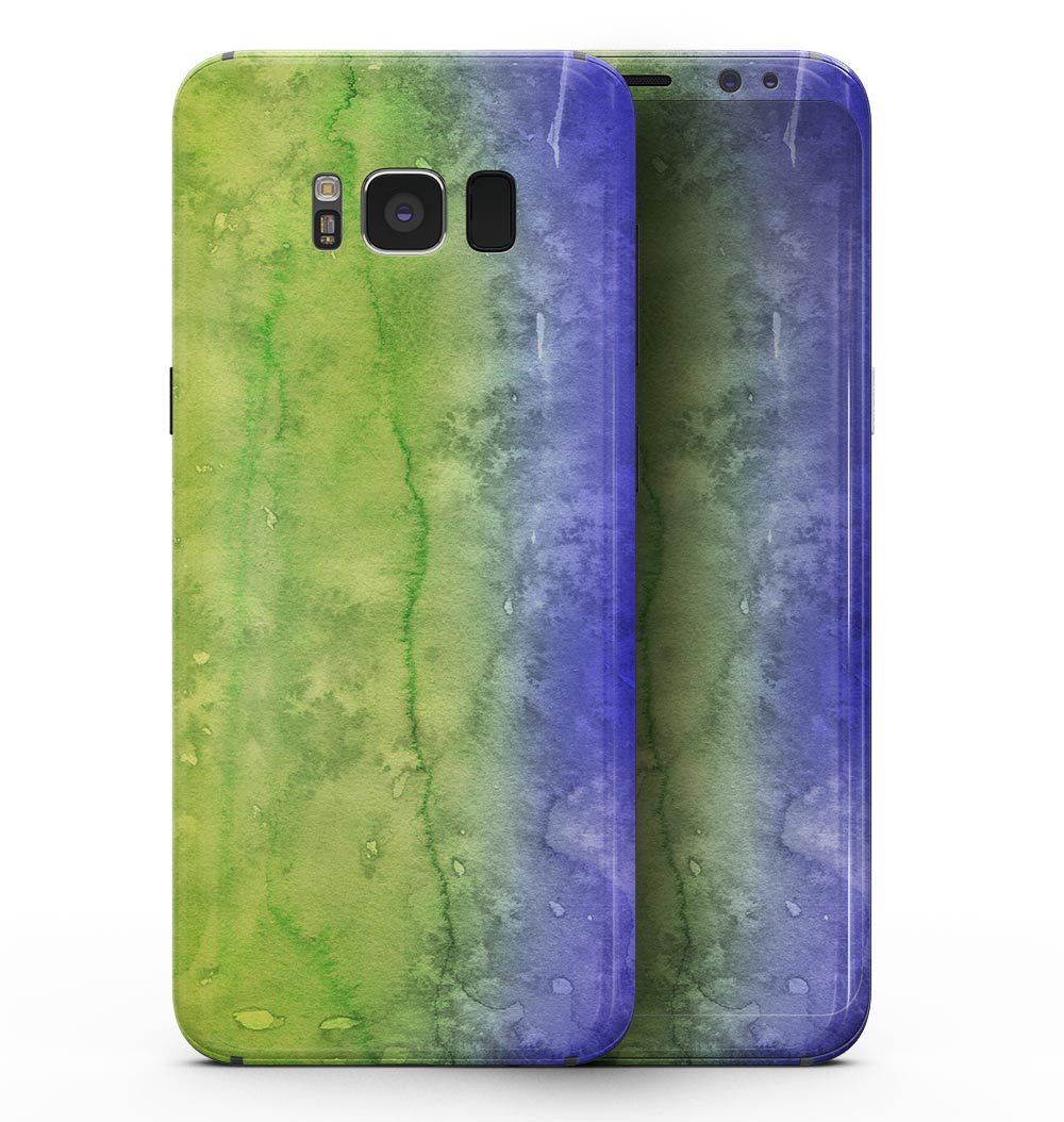 Blotted Blue 73 Absorbed Watercolor Texture skin for Samsung Galaxy S8, showcasing vibrant blue and watercolor design.