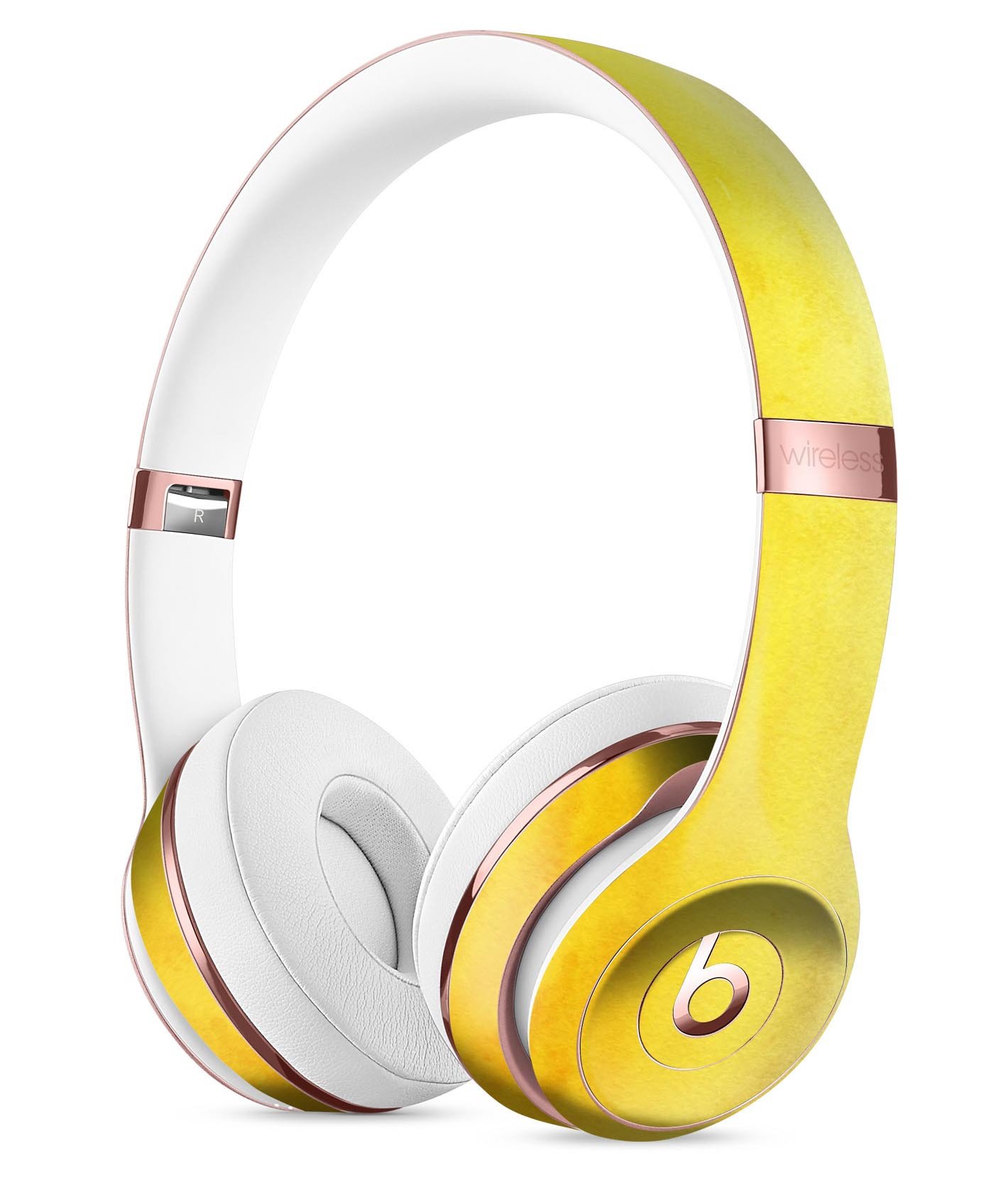 Blotted Gold 42 Absorbed Watercolor Texture Skin Kit for Beats by Dre Solo 3 Wireless Headphones, showcasing vibrant colors and premium vinyl material.