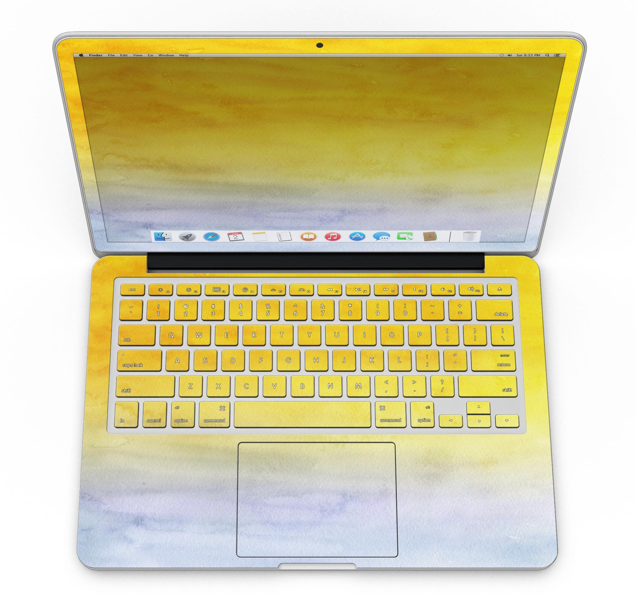 Blotted Gold 42 Absorbed Watercolor Texture skin for MacBook Pro with Retina Display, showcasing vibrant colors and artistic design.