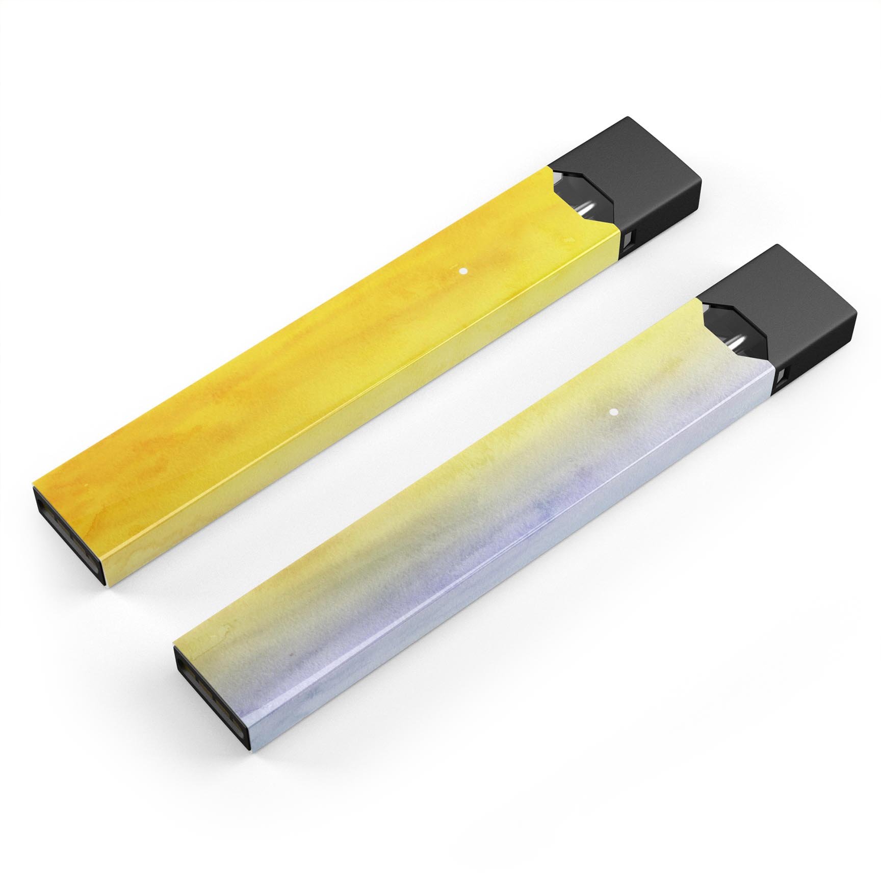 Blotted Gold 42 Absorbed Watercolor Texture decal for JUUL vaping device, showcasing vibrant colors and a sleek design.