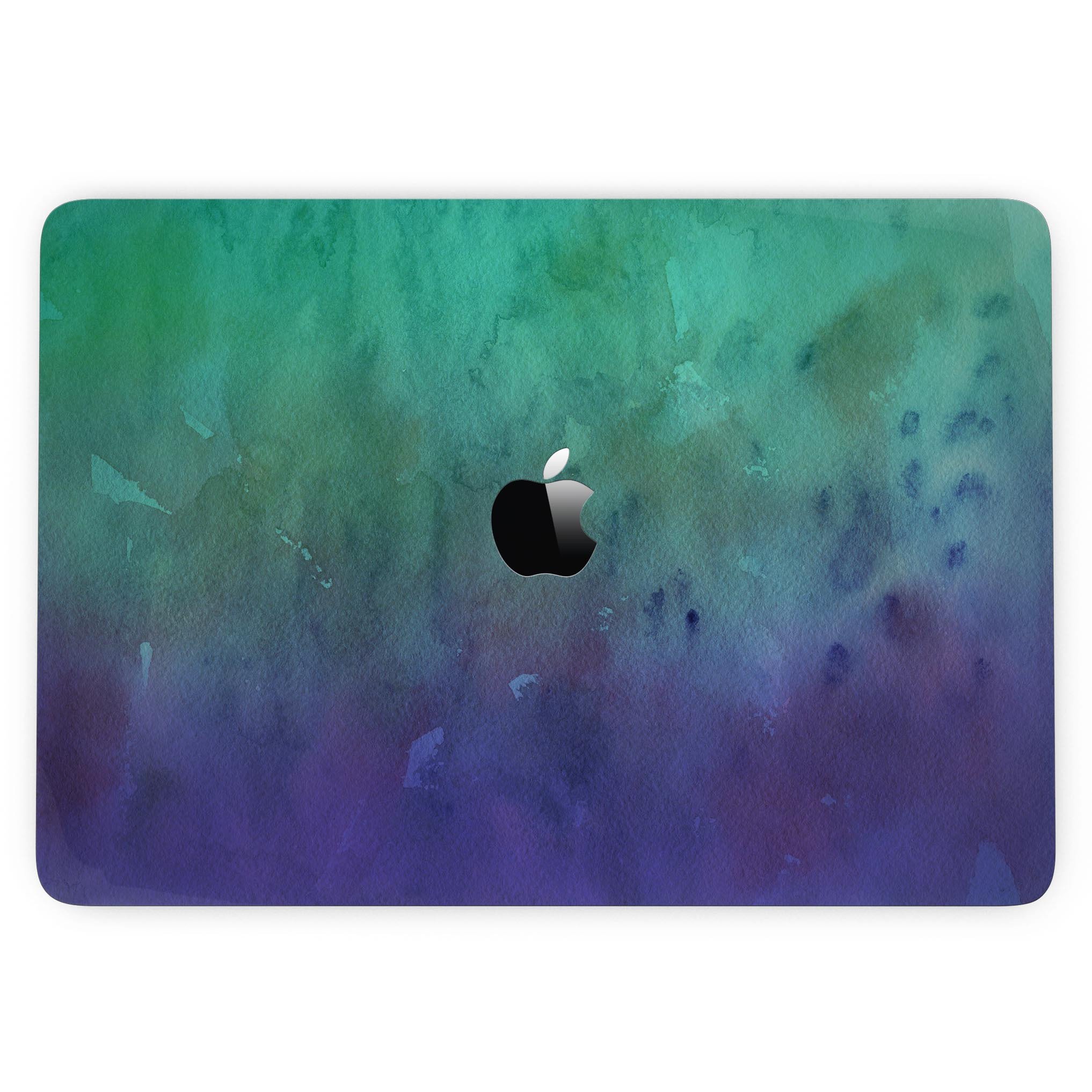 Blotted Green 97 Absorbed Watercolor Texture skin for 13" MacBook Pro without Touch Bar, showcasing vibrant colors and a sleek design.