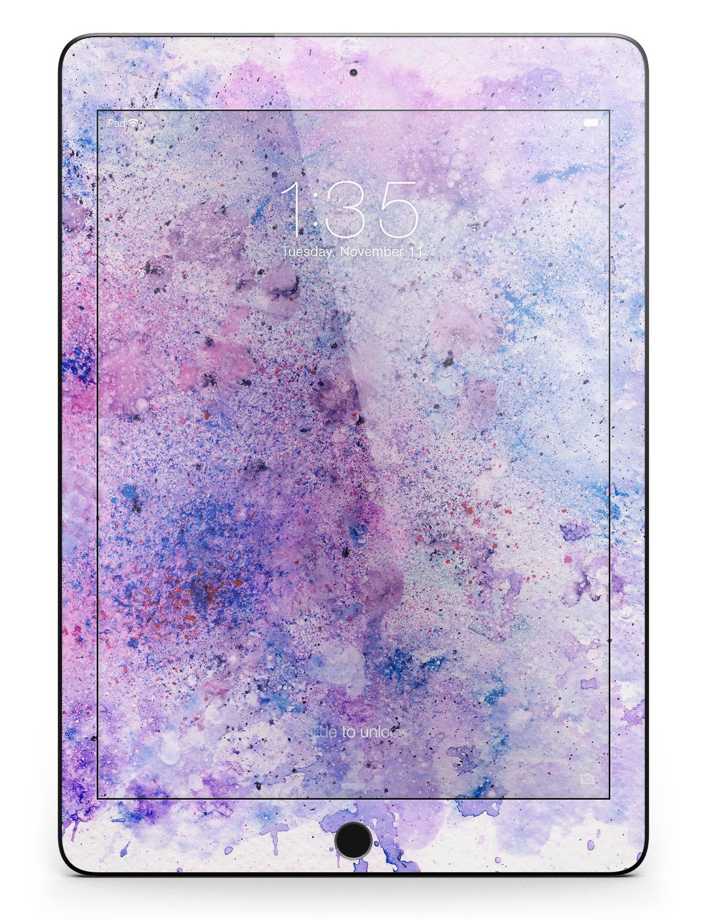 Blotted Pink and Purple Texture Full Body Skin for iPad Pro, showcasing vibrant colors and a sleek design.