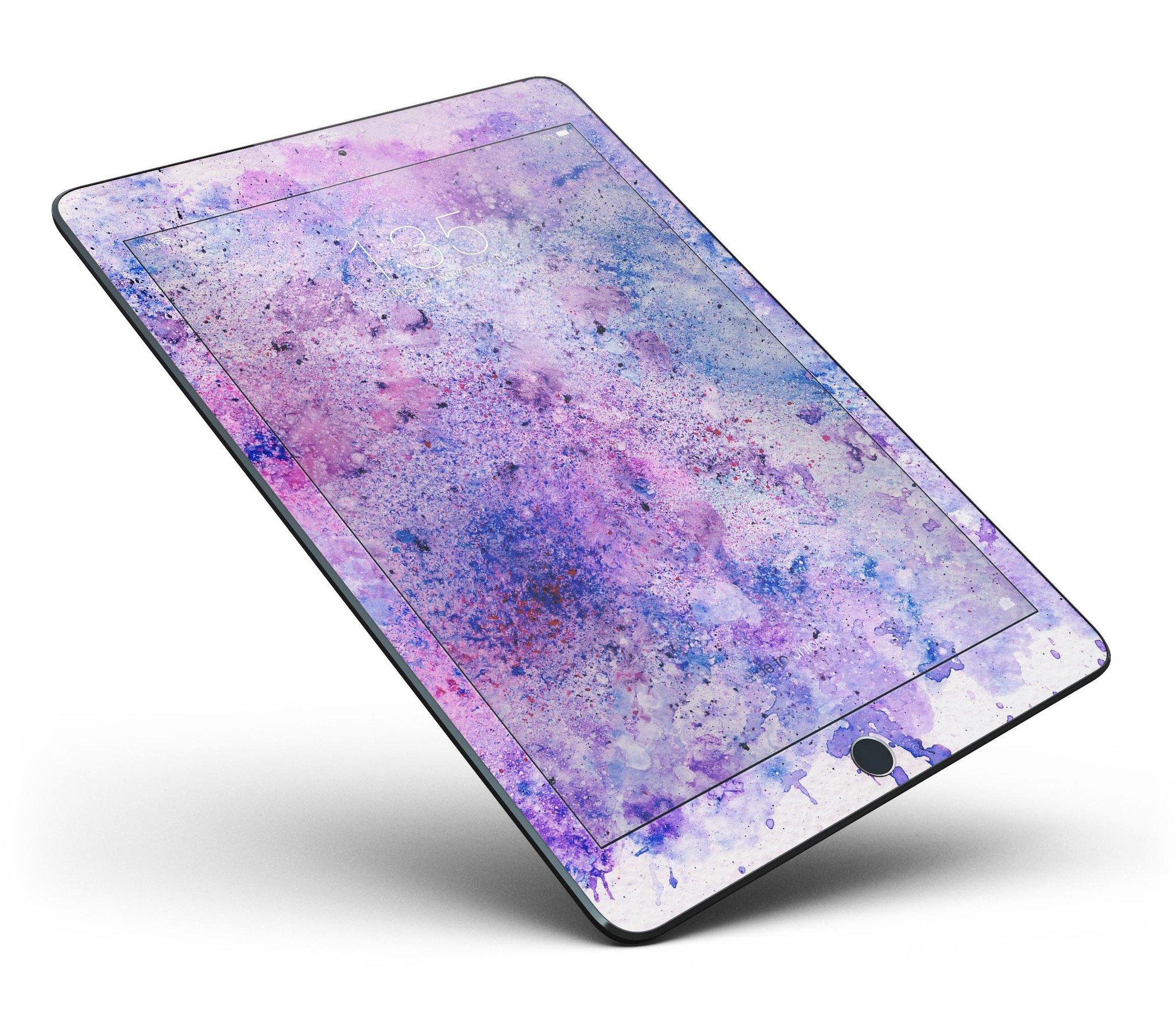 Blotted Pink and Purple Texture Full Body Skin for iPad Pro, showcasing vibrant colors and a sleek design.