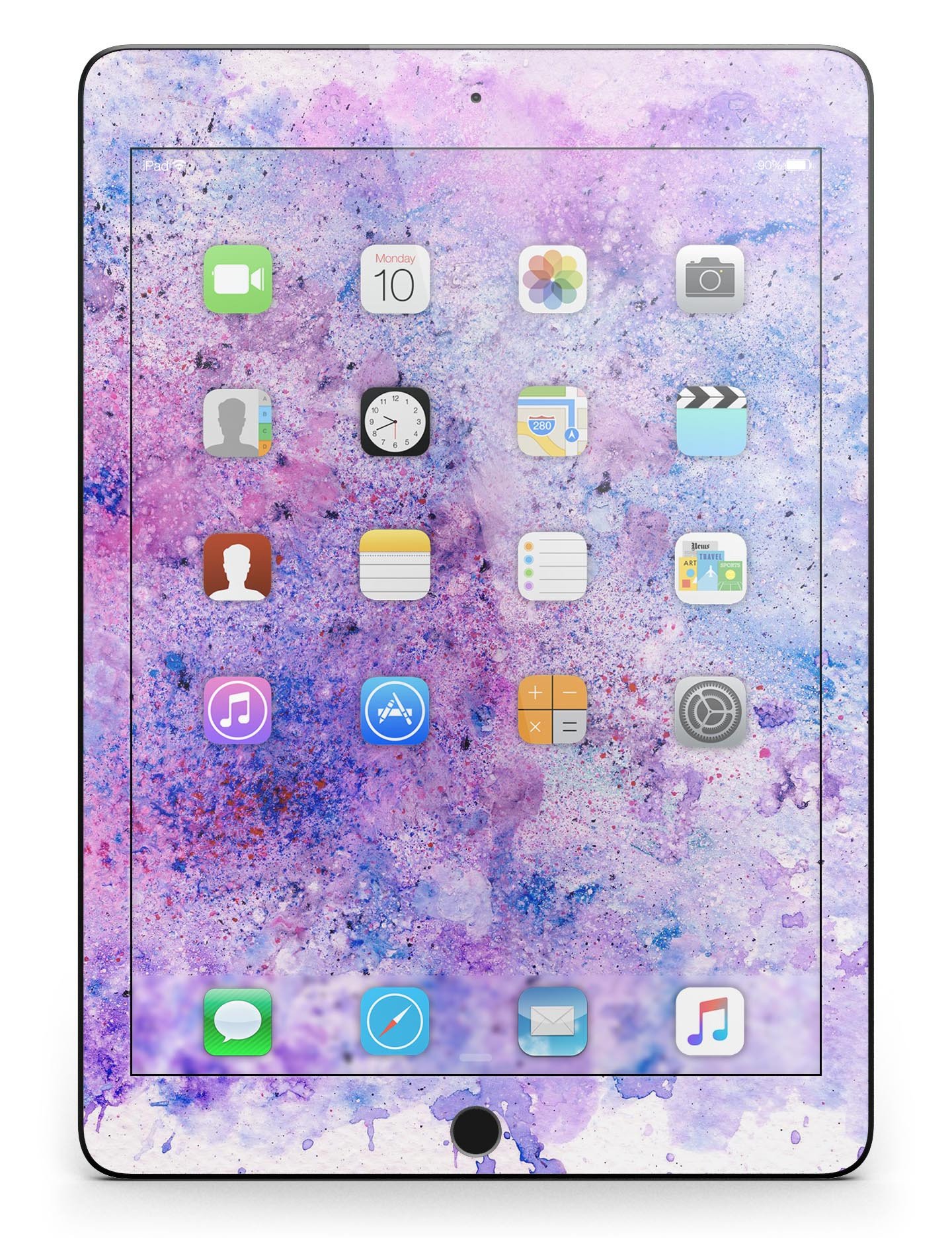 Blotted Pink and Purple Texture Full Body Skin for iPad Pro, showcasing vibrant colors and a sleek design.