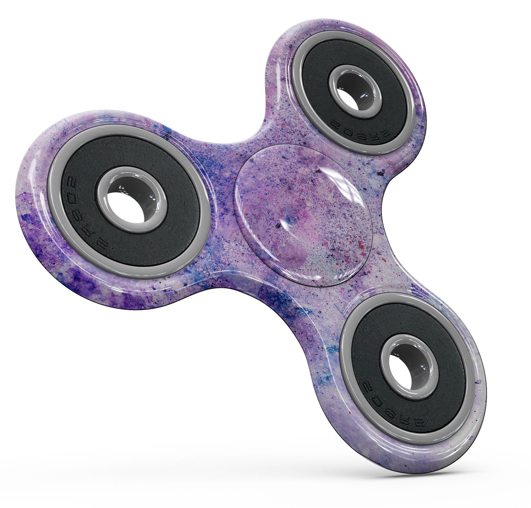 Blotted pink and purple textured skin kit for fidget spinner, showcasing vibrant colors and a sleek design.