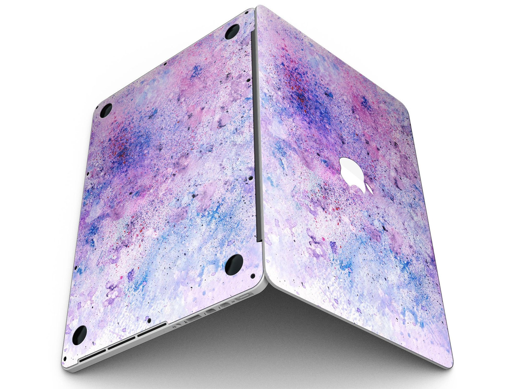 Blotted pink and purple textured skin for MacBook Pro with Retina Display, showcasing vibrant colors and a stylish design.