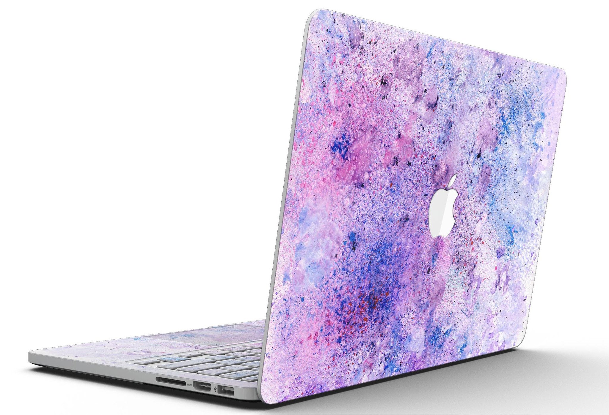 Blotted pink and purple textured skin for MacBook Pro with Retina Display, showcasing vibrant colors and a stylish design.