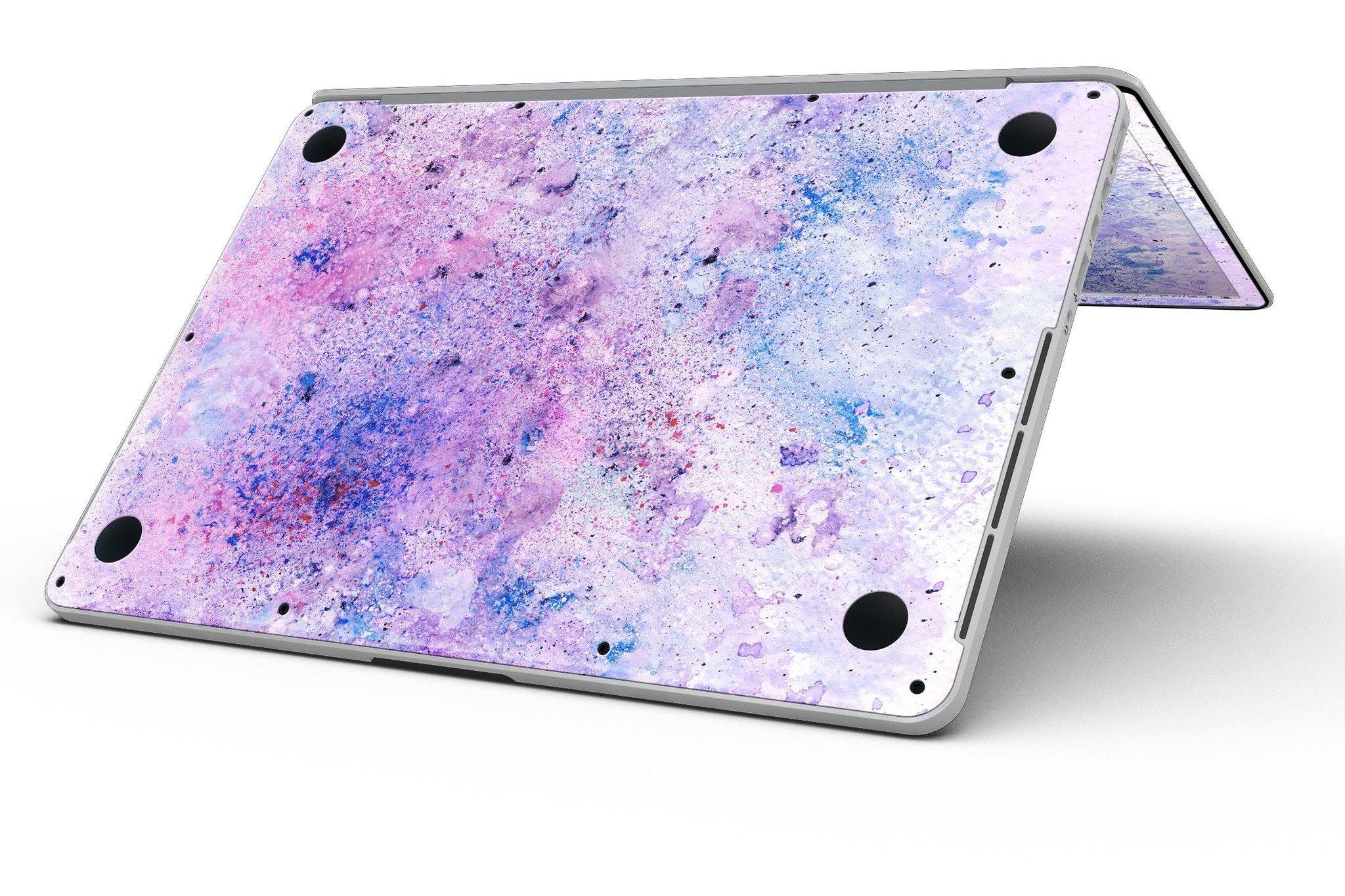 Blotted pink and purple textured skin for MacBook Pro with Retina Display, showcasing vibrant colors and a stylish design.