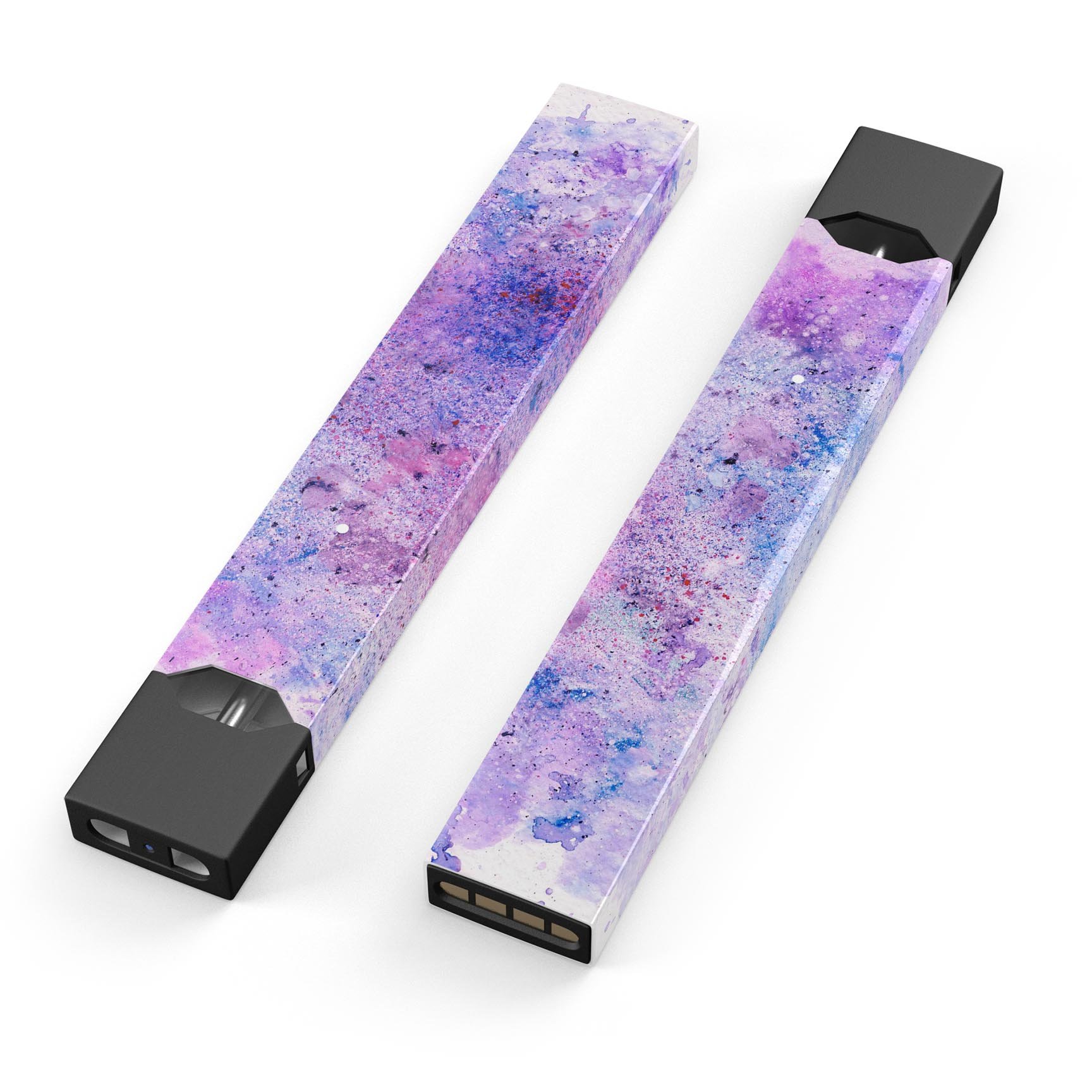 Blotted Pink and Purple Texture skin-wrap for JUUL device, showcasing vibrant colors and a sleek design.