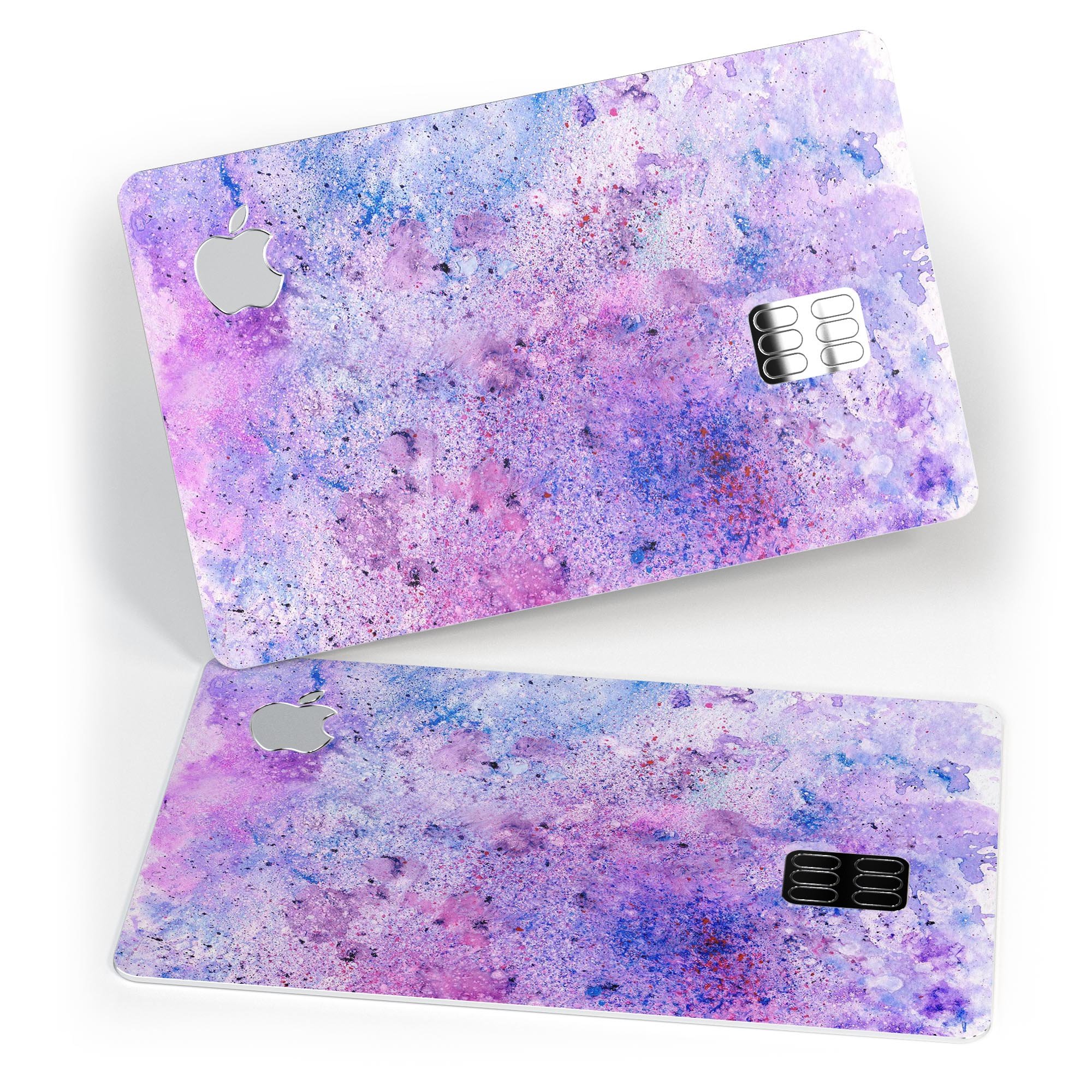 Blotted Pink and Purple Texture skin kit for Apple Card, showcasing vibrant colors and a protective design.