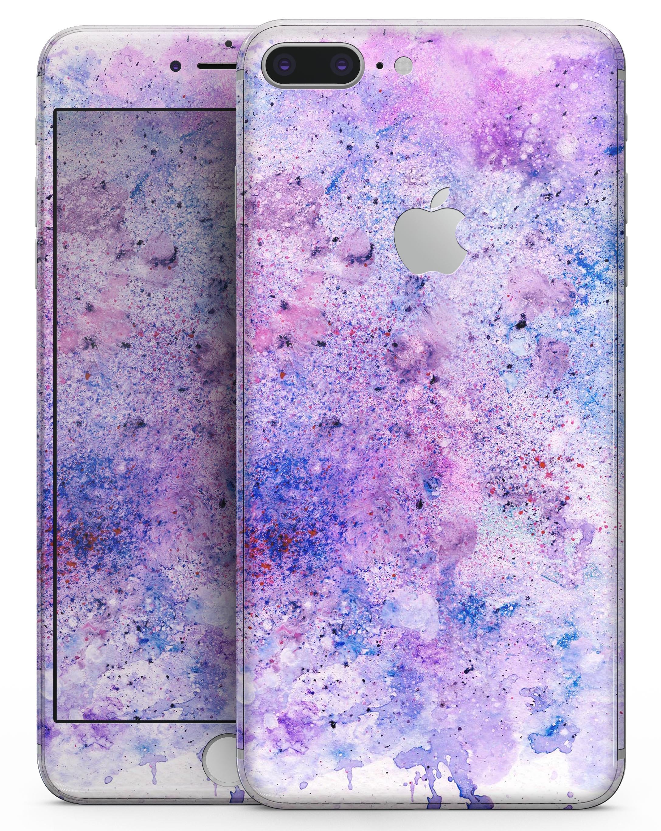 Blotted Pink and Purple Texture skin for iPhone 8 or 8 Plus, showcasing vibrant colors and a sleek design.