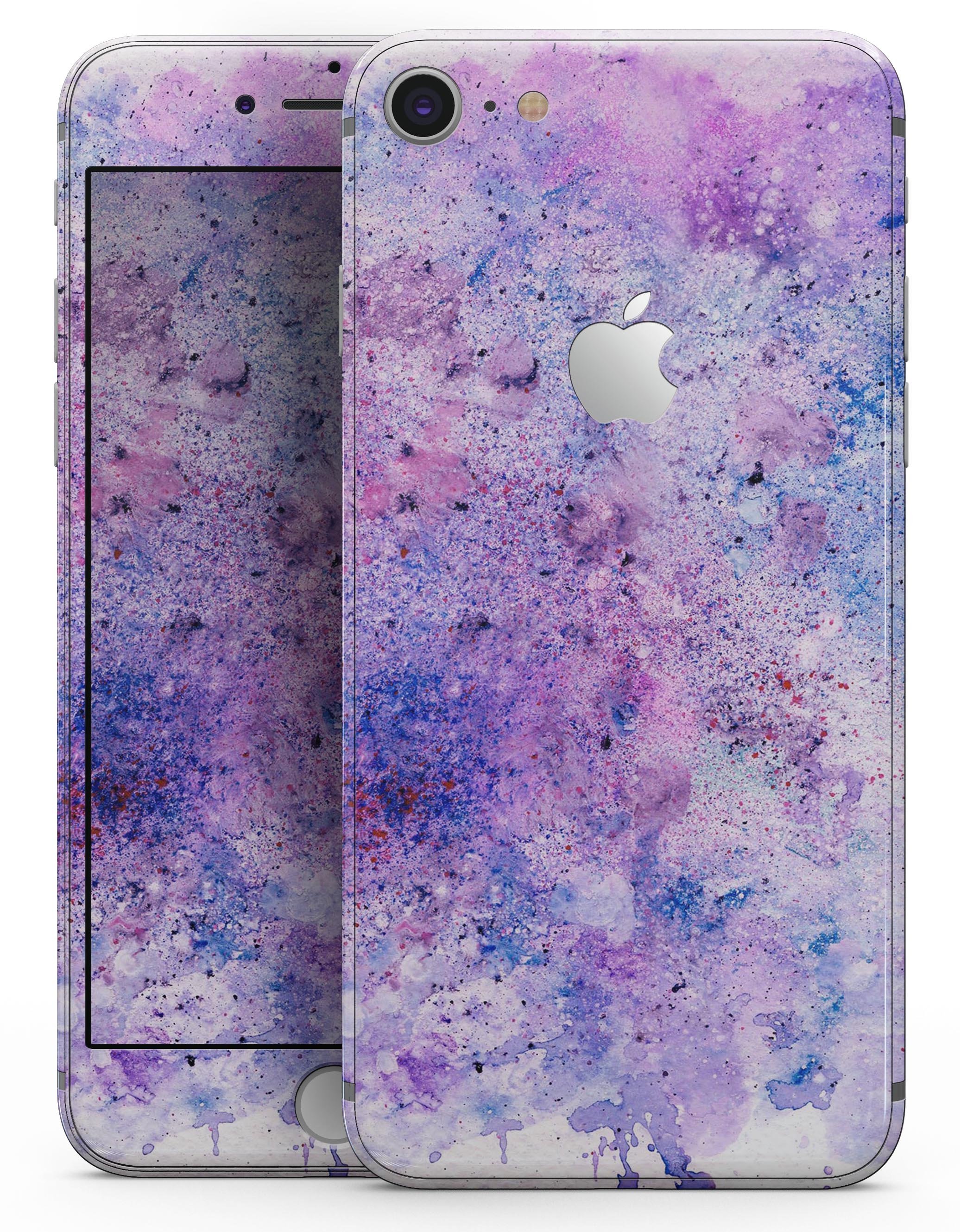 Blotted Pink and Purple Texture skin for iPhone 8 or 8 Plus, showcasing vibrant colors and a sleek design.