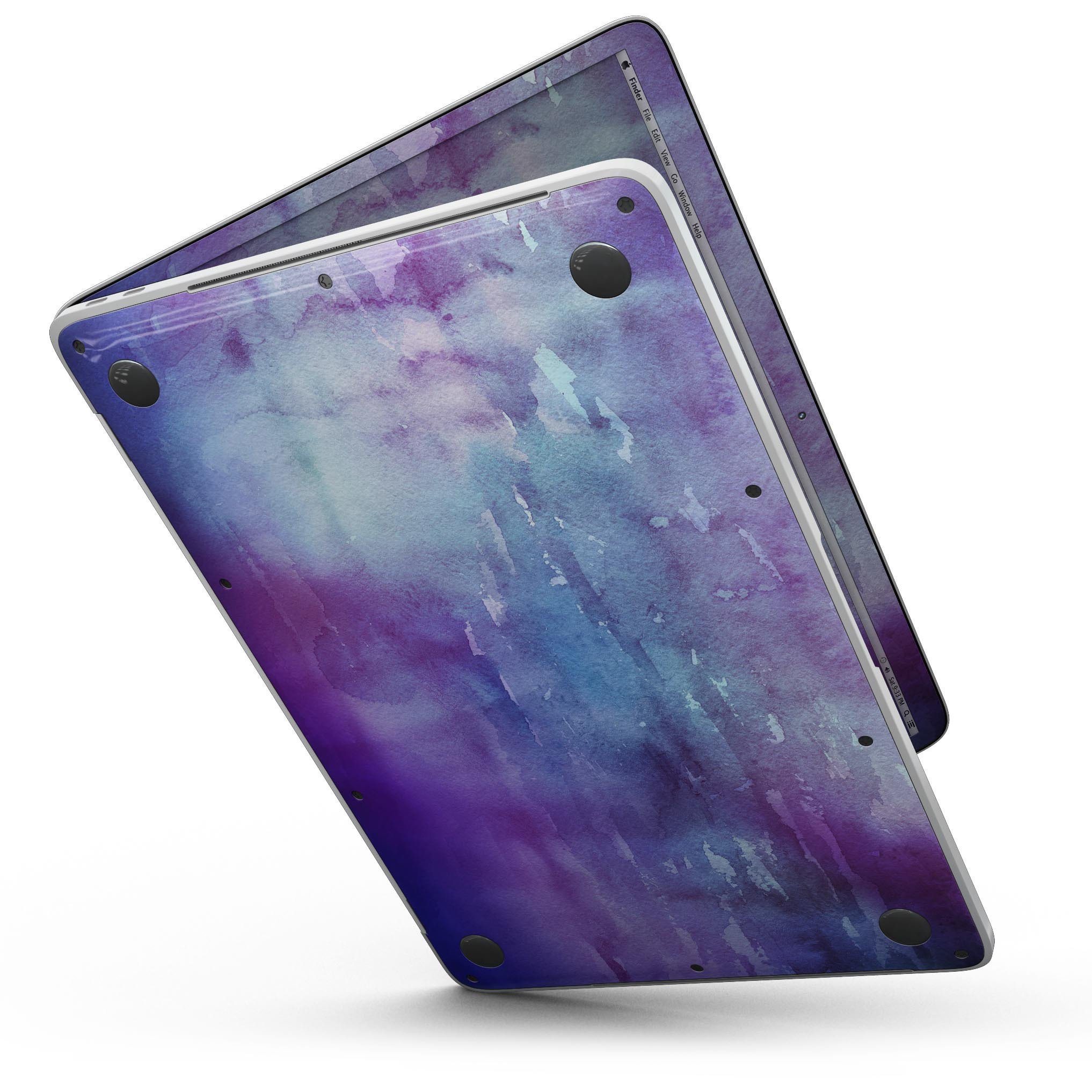 Blotted Purple 896 Absorbed Watercolor Texture skin for 13" MacBook Pro, showcasing vibrant colors and smooth finish.