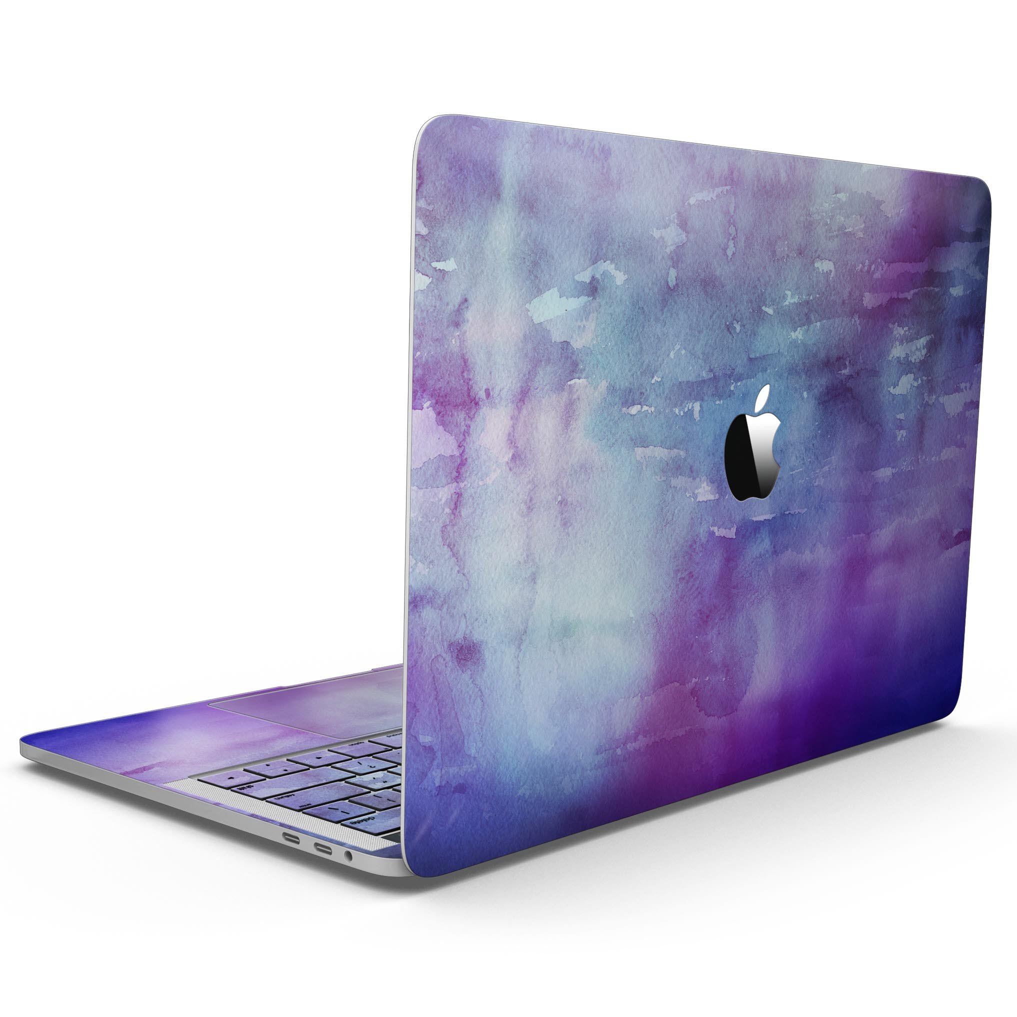 Blotted Purple 896 Absorbed Watercolor Texture skin for MacBook Pro, showcasing vibrant colors and a sleek design.