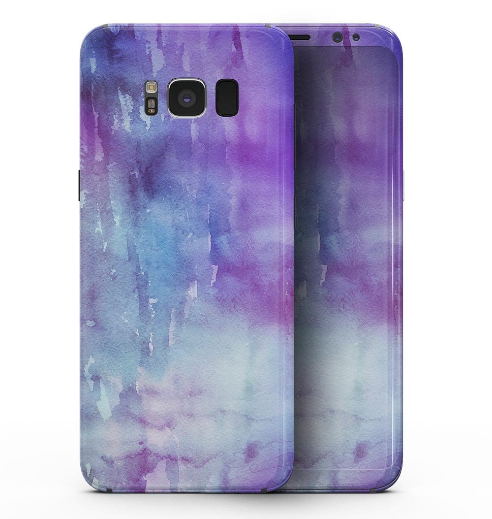 Blotted Purple 896 Absorbed Watercolor Texture skin for Samsung Galaxy S8, showcasing vibrant colors and a sleek design.