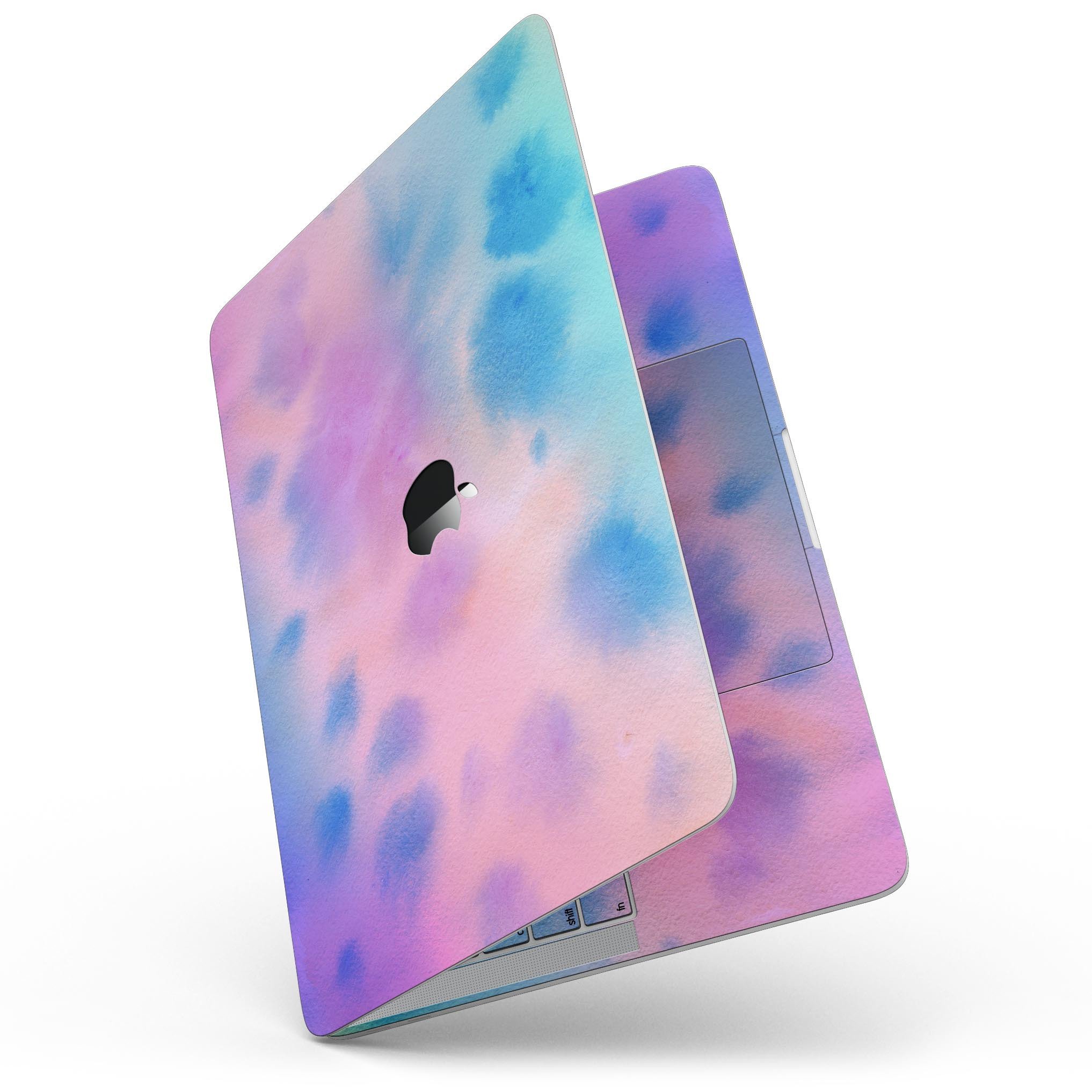 Blots 642 Absorbed Watercolor Texture skin for 13" MacBook Pro without Touch Bar, showcasing vibrant colors and premium vinyl material.