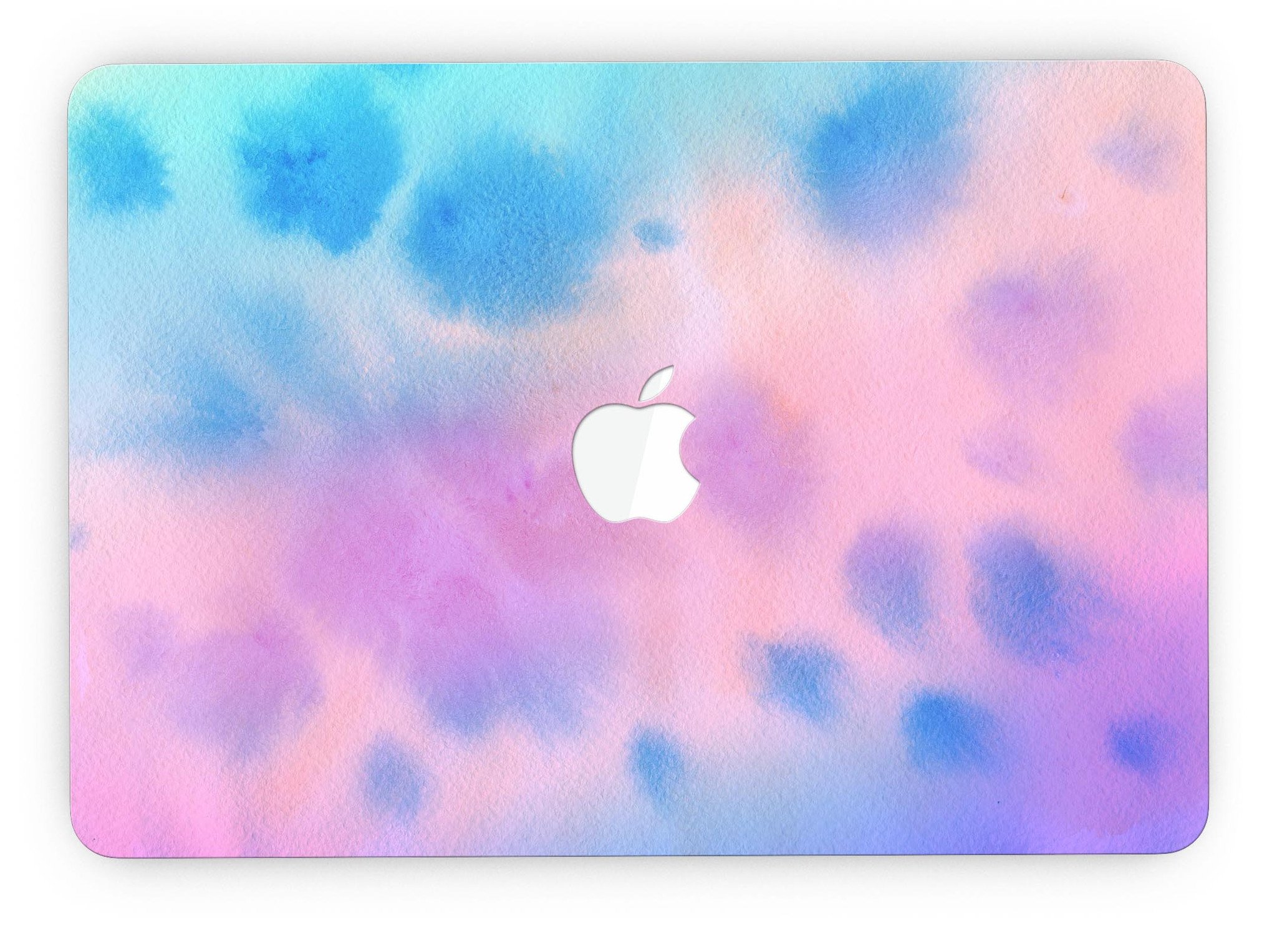 Blots 642 Absorbed Watercolor Texture skin applied to a MacBook Pro with Retina Display, showcasing vibrant colors and a stylish design.