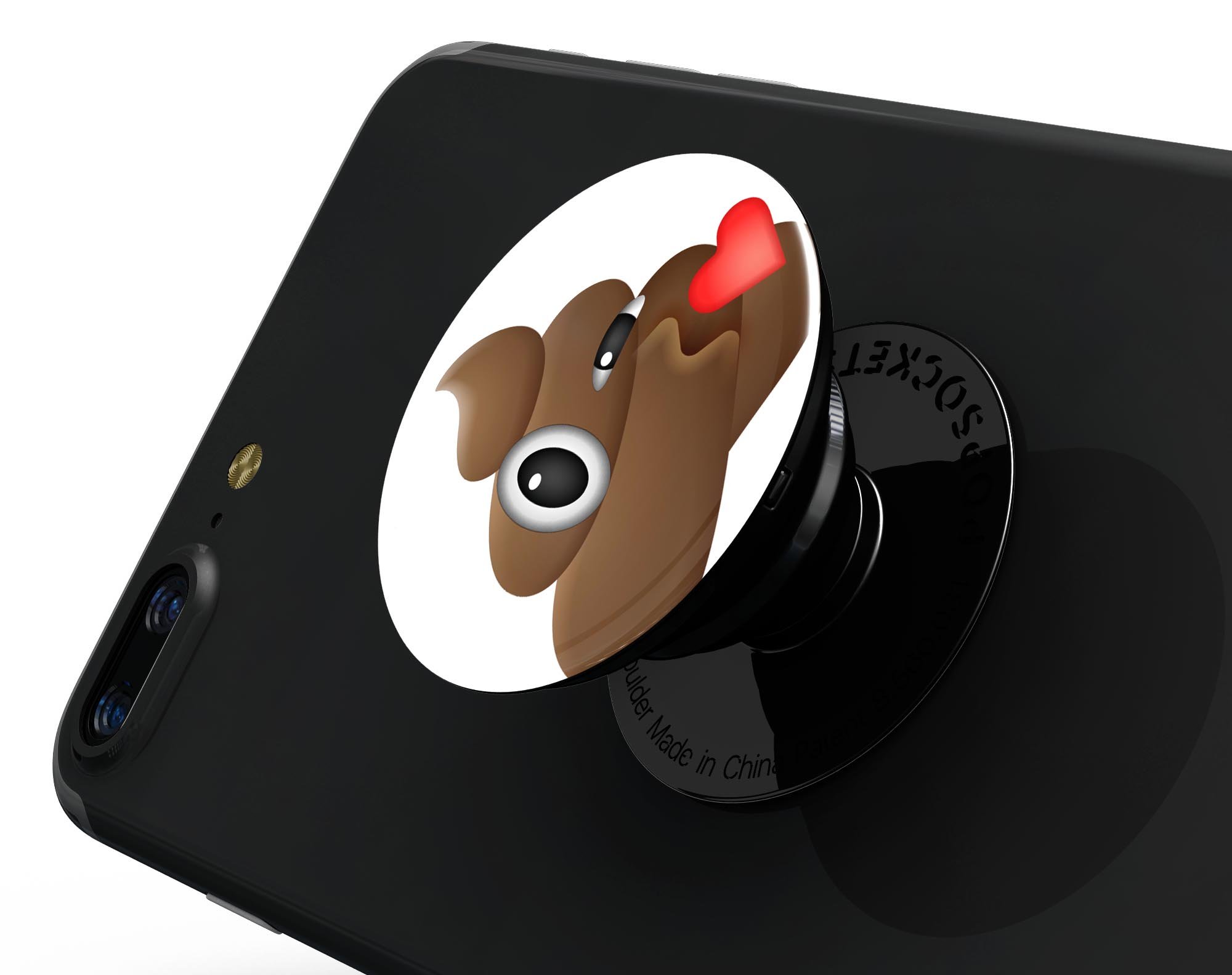 Blowing Kisses Poo Emoticon Emoji Skin Kit for PopSockets, featuring a playful design on a premium vinyl material.