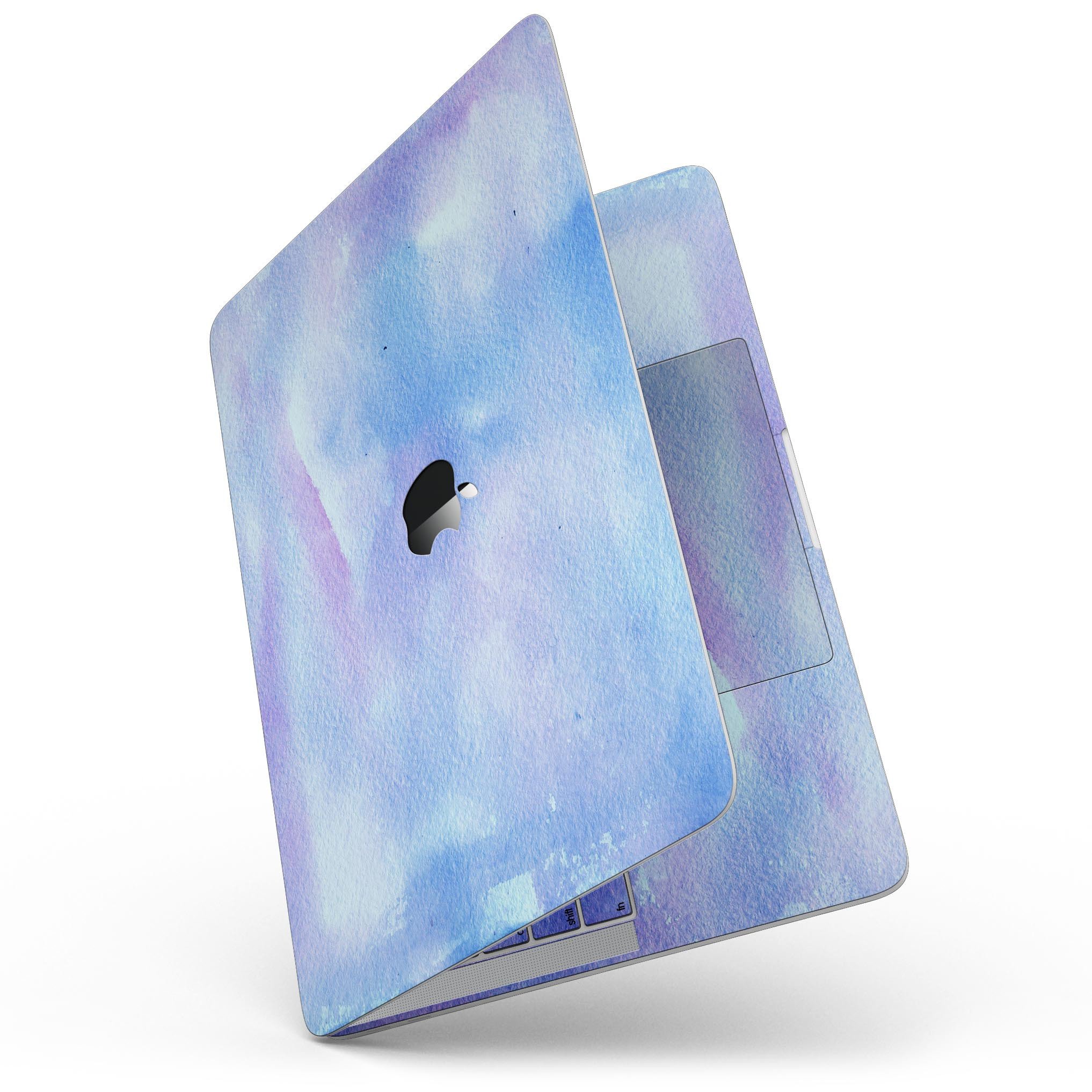 Blue 0021 Absorbed Watercolor Texture skin for 13" MacBook Pro without Touch Bar, showcasing vibrant colors and a sleek design.