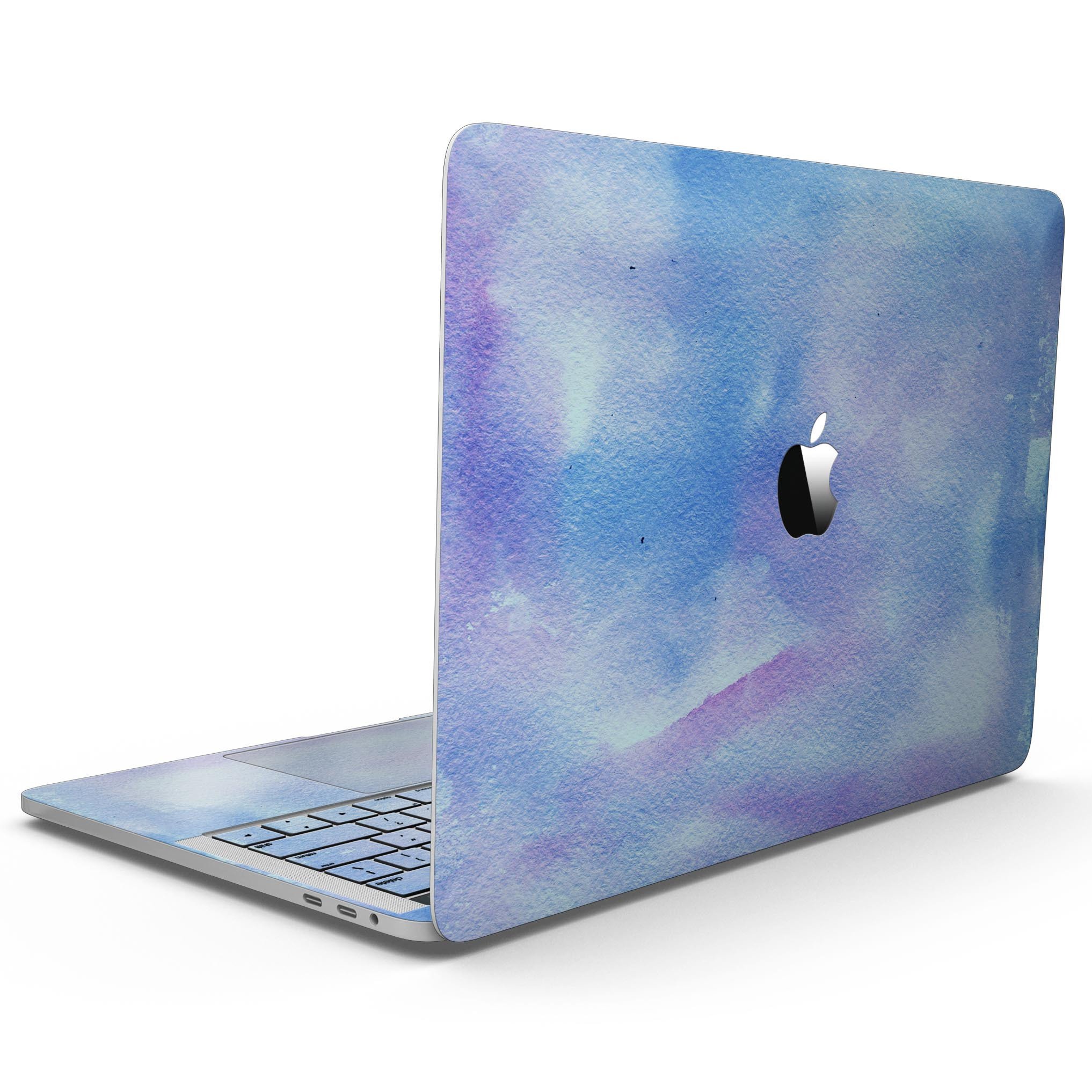 Blue 0021 Absorbed Watercolor Texture skin for 13" MacBook Pro without Touch Bar, showcasing vibrant colors and a sleek design.