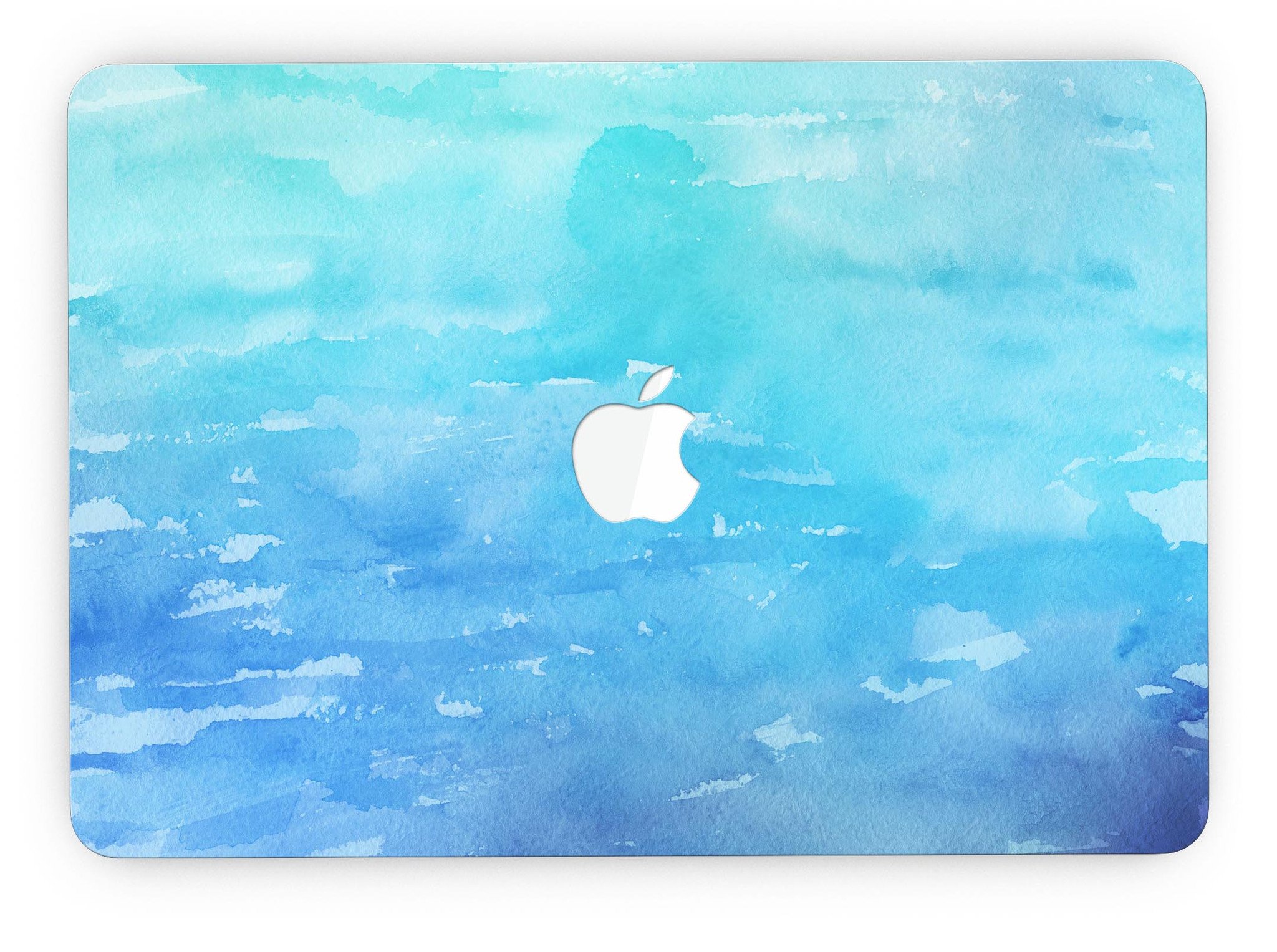 Blue 082 Absorbed Watercolor Texture skin for MacBook Pro with Retina Display, showcasing vibrant colors and a sleek design.