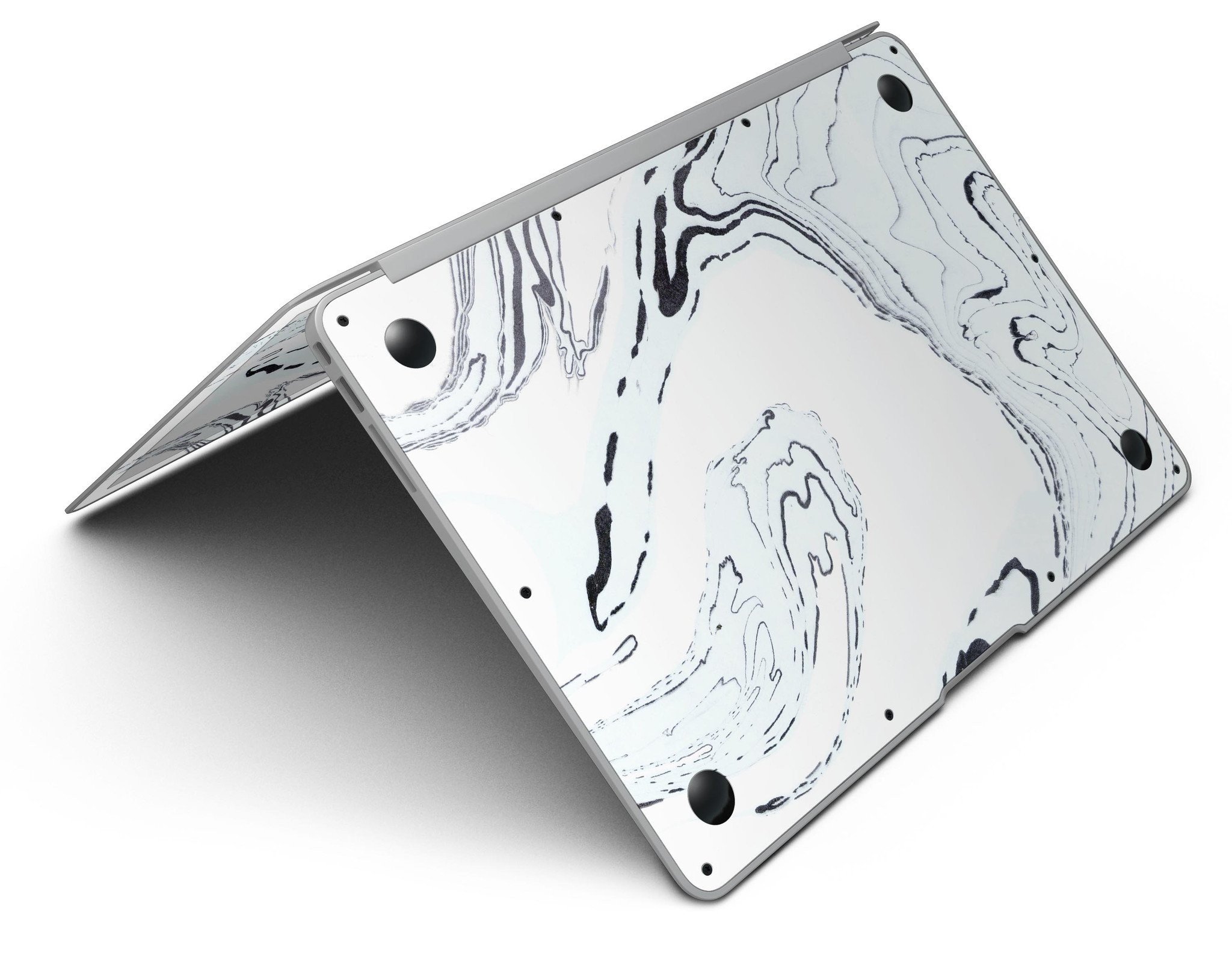 Blue 19 Textured Marble skin applied to a MacBook Air, showcasing its stylish design and premium finish.