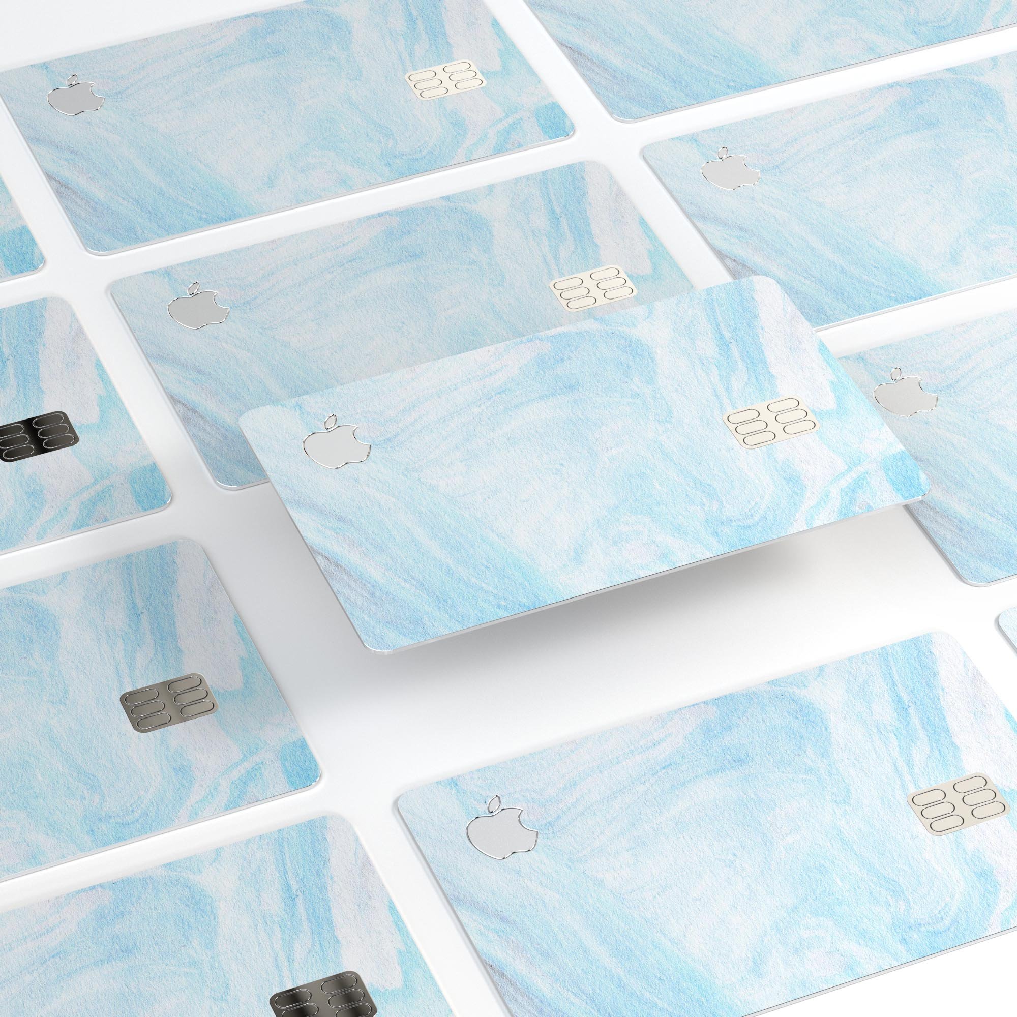 Blue 191 Textured Marble decal skin for Apple Card, showcasing its premium design and protective features.