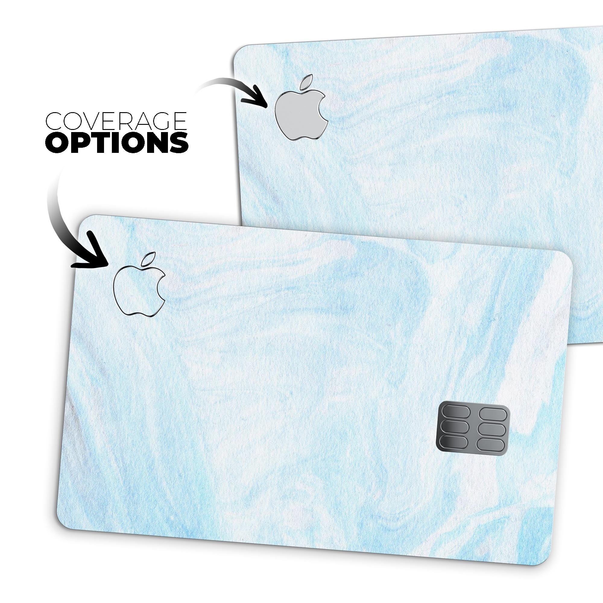 Blue 191 Textured Marble decal skin for Apple Card, showcasing its premium design and protective features.