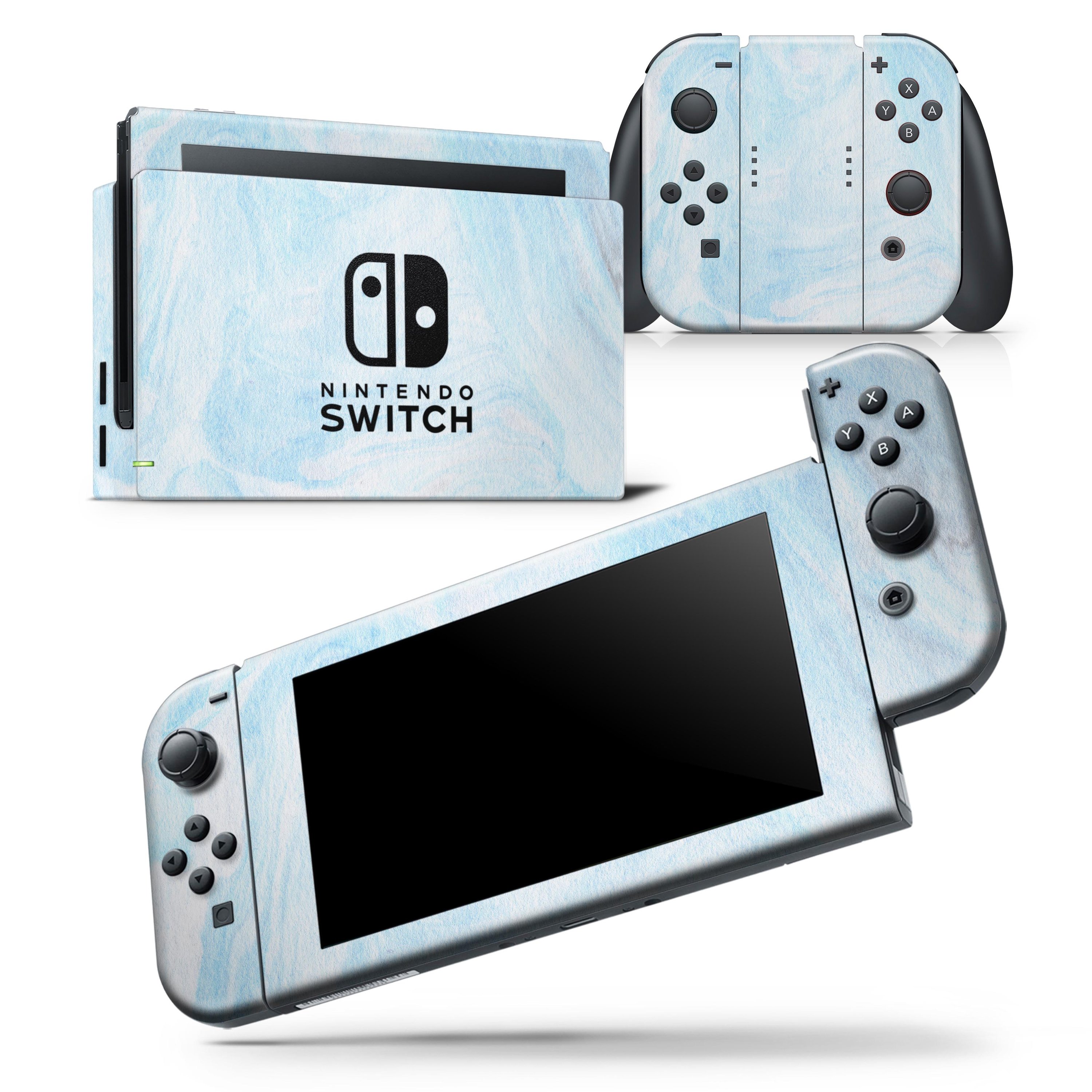 Blue 191 Textured Marble skin wrap decal for Nintendo Switch Lite, showcasing a stylish design and premium quality finish.