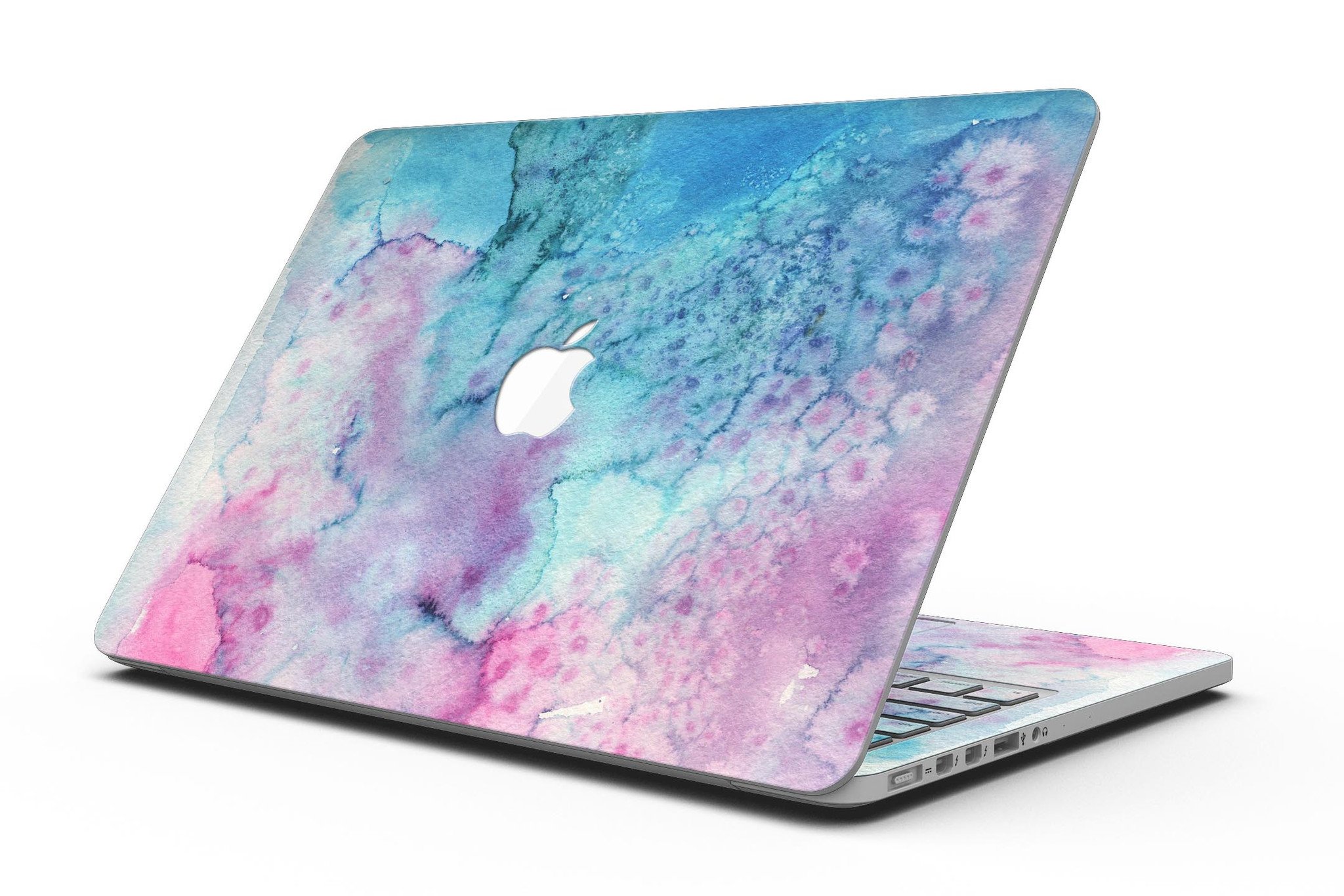 Blue 2 Absorbed Watercolor Texture skin for MacBook Pro with Retina Display, showcasing vibrant colors and a stylish design.